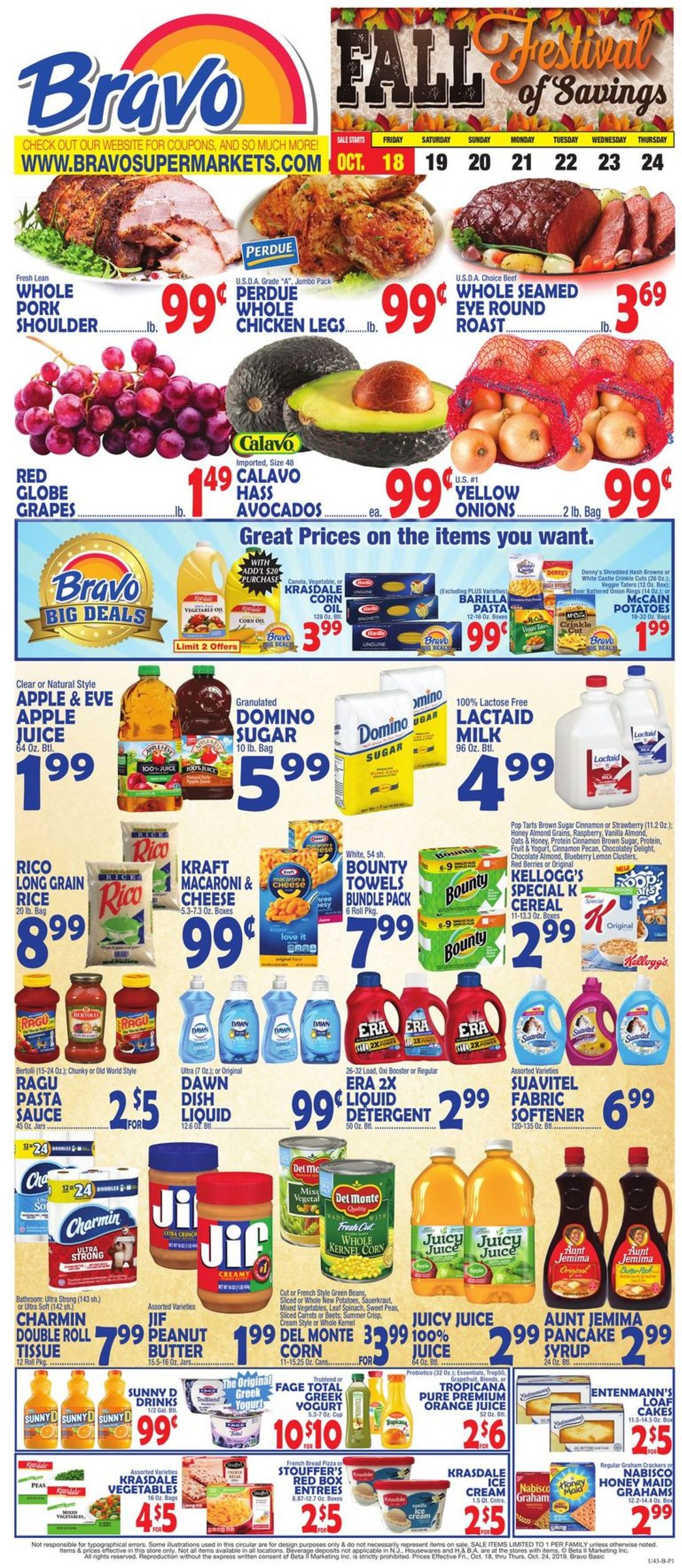 Bravo Supermarkets Weekly Ad Circular - valid 10/18-10/24/2019