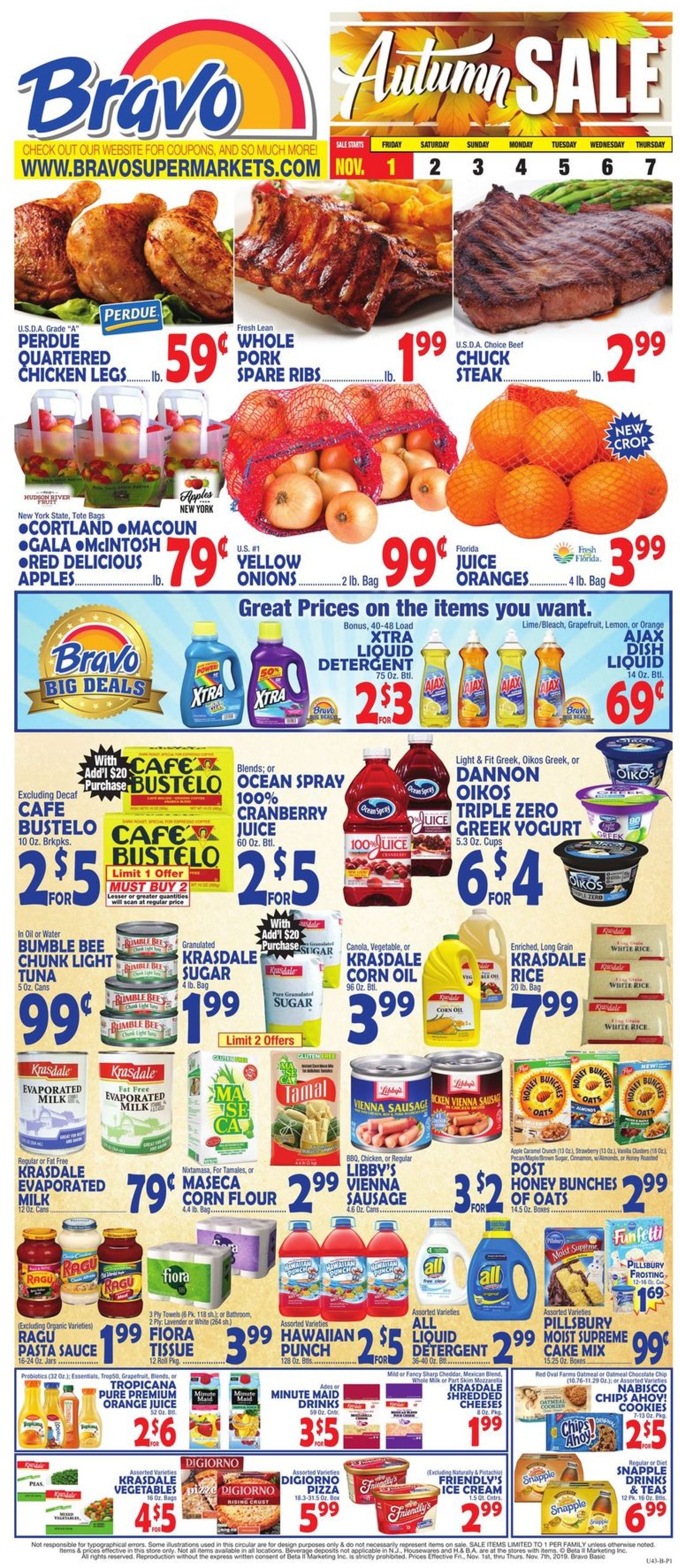 Bravo Supermarkets Weekly Ad Circular - valid 11/01-11/07/2019