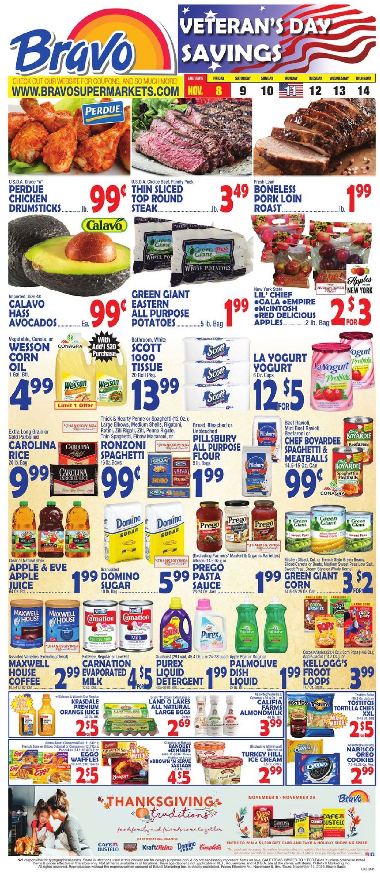 Bravo Supermarkets Weekly Ad Circular - valid 11/08-11/14/2019