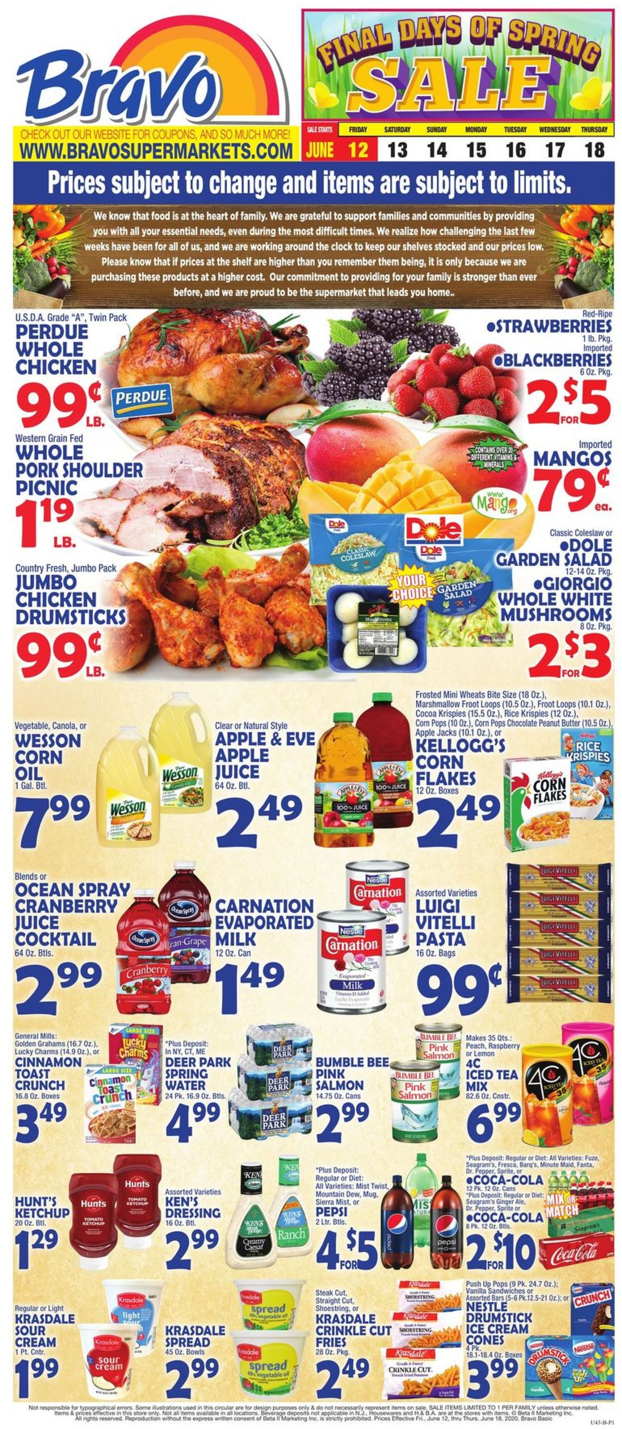 Bravo Supermarkets Weekly Ad Circular - valid 06/12-06/18/2020