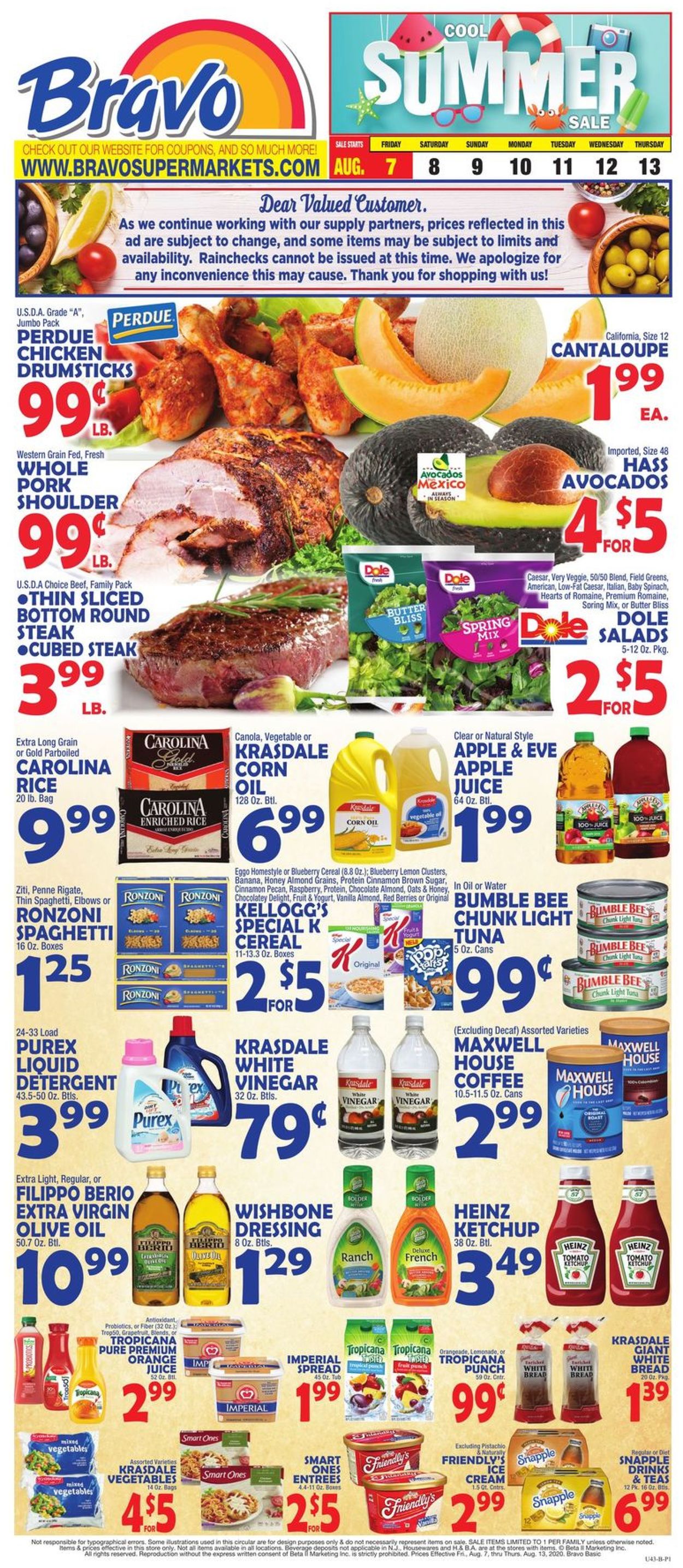 Bravo Supermarkets Weekly Ad Circular - valid 08/07-08/13/2020