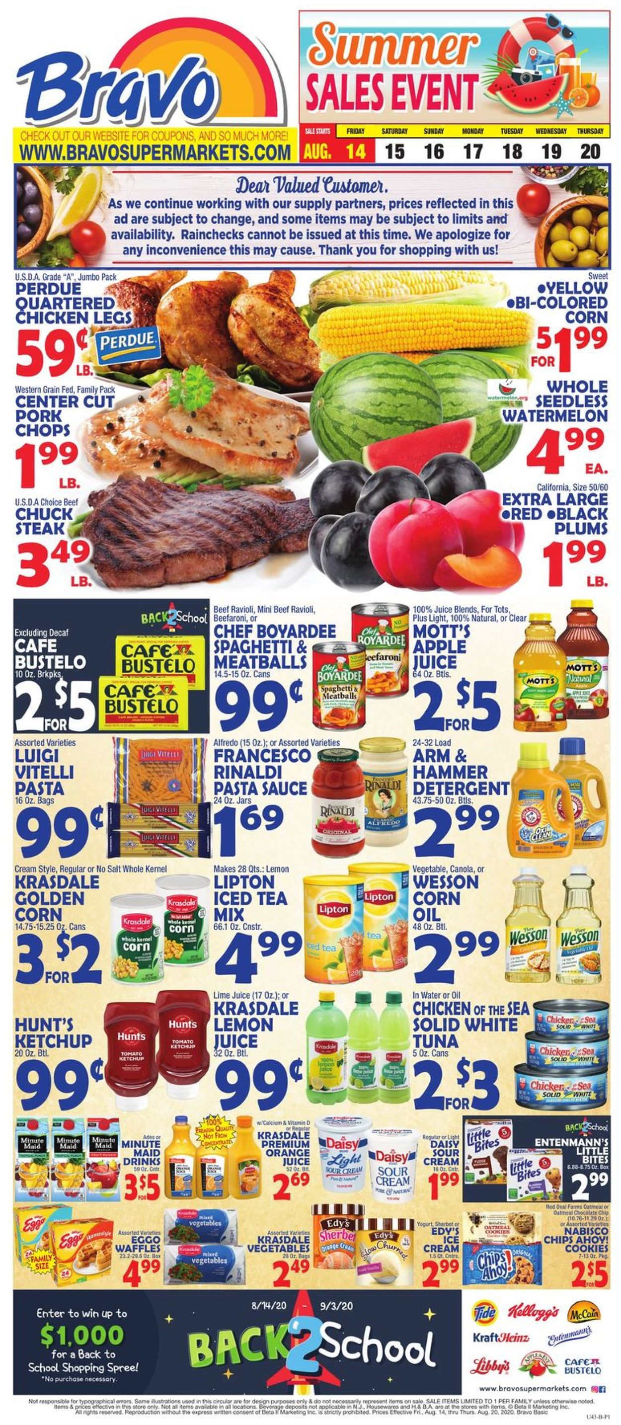 Bravo Supermarkets Weekly Ad Circular - valid 08/14-08/20/2020