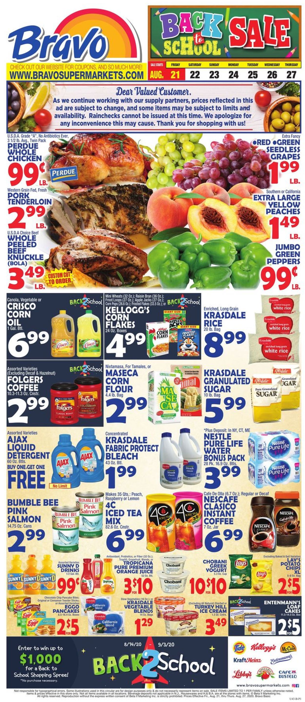 Bravo Supermarkets Weekly Ad Circular - valid 08/21-08/27/2020