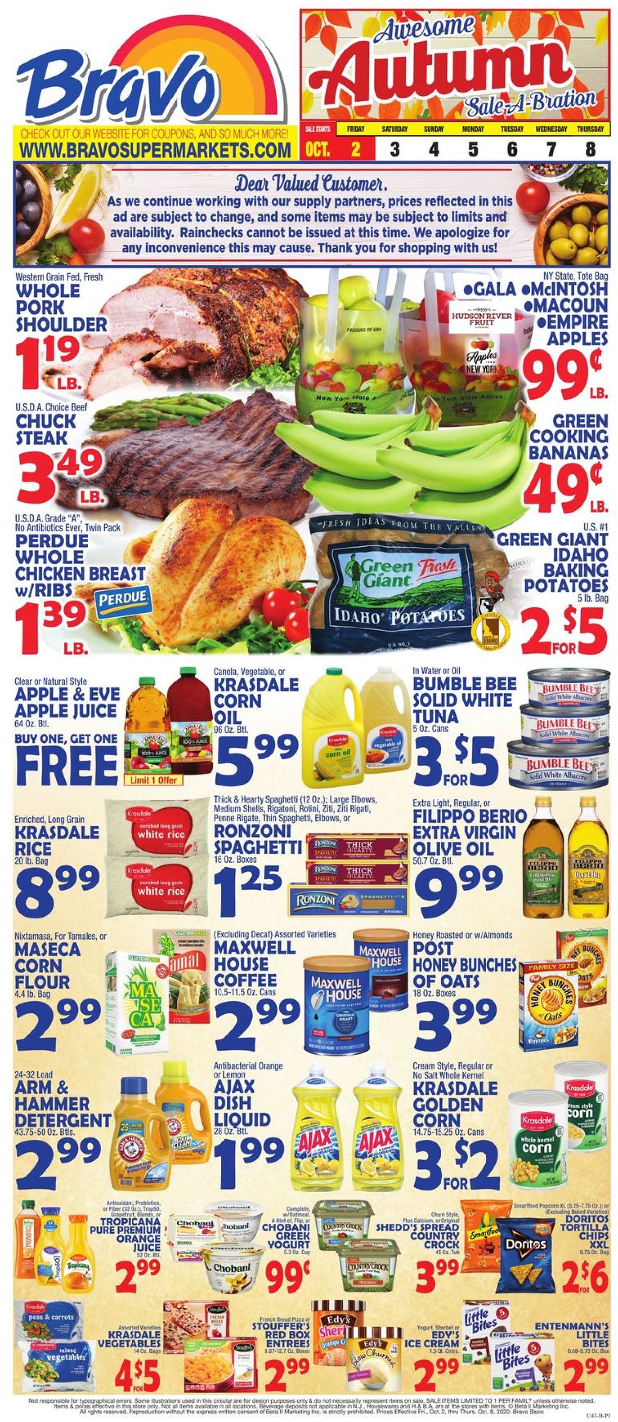 Bravo Supermarkets Weekly Ad Circular - valid 10/02-10/08/2020