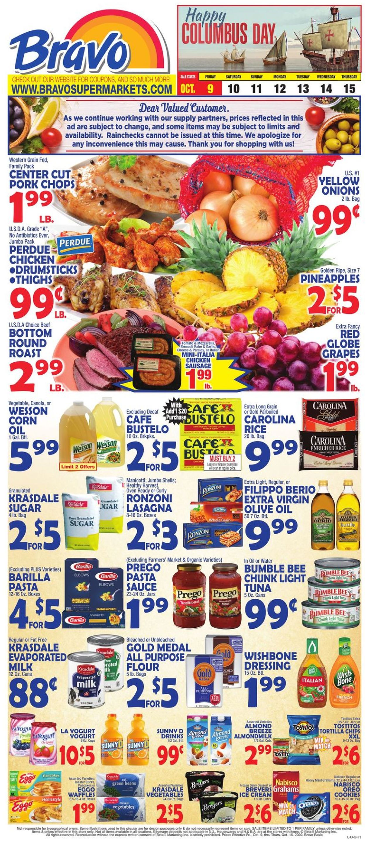 Bravo Supermarkets Weekly Ad Circular - valid 10/09-10/15/2020