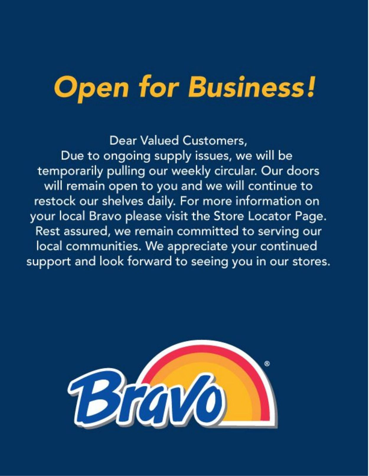 Bravo Supermarkets Weekly Ad Circular - valid 10/30-11/05/2020