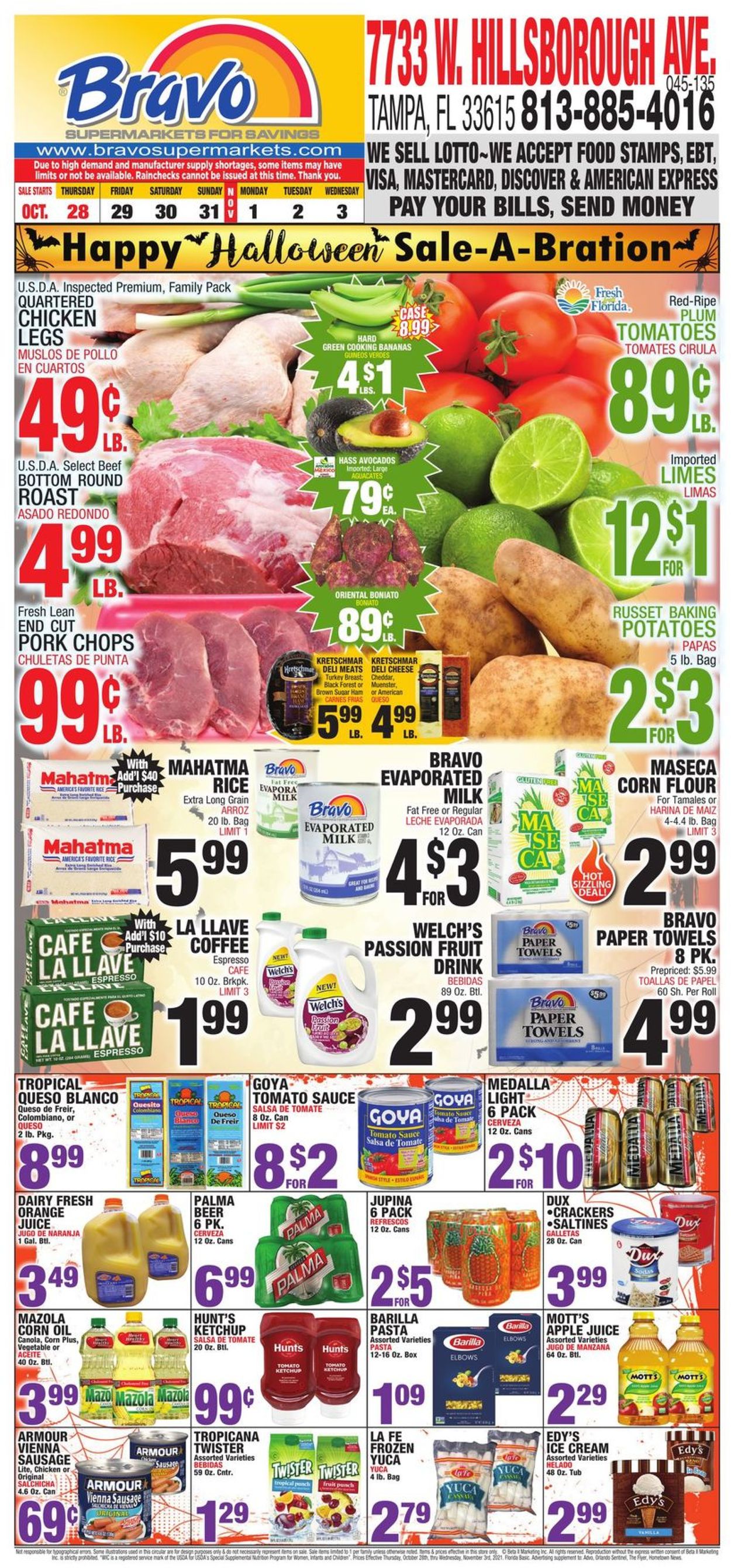 Bravo Supermarkets Weekly Ad Circular - valid 10/28-11/03/2021