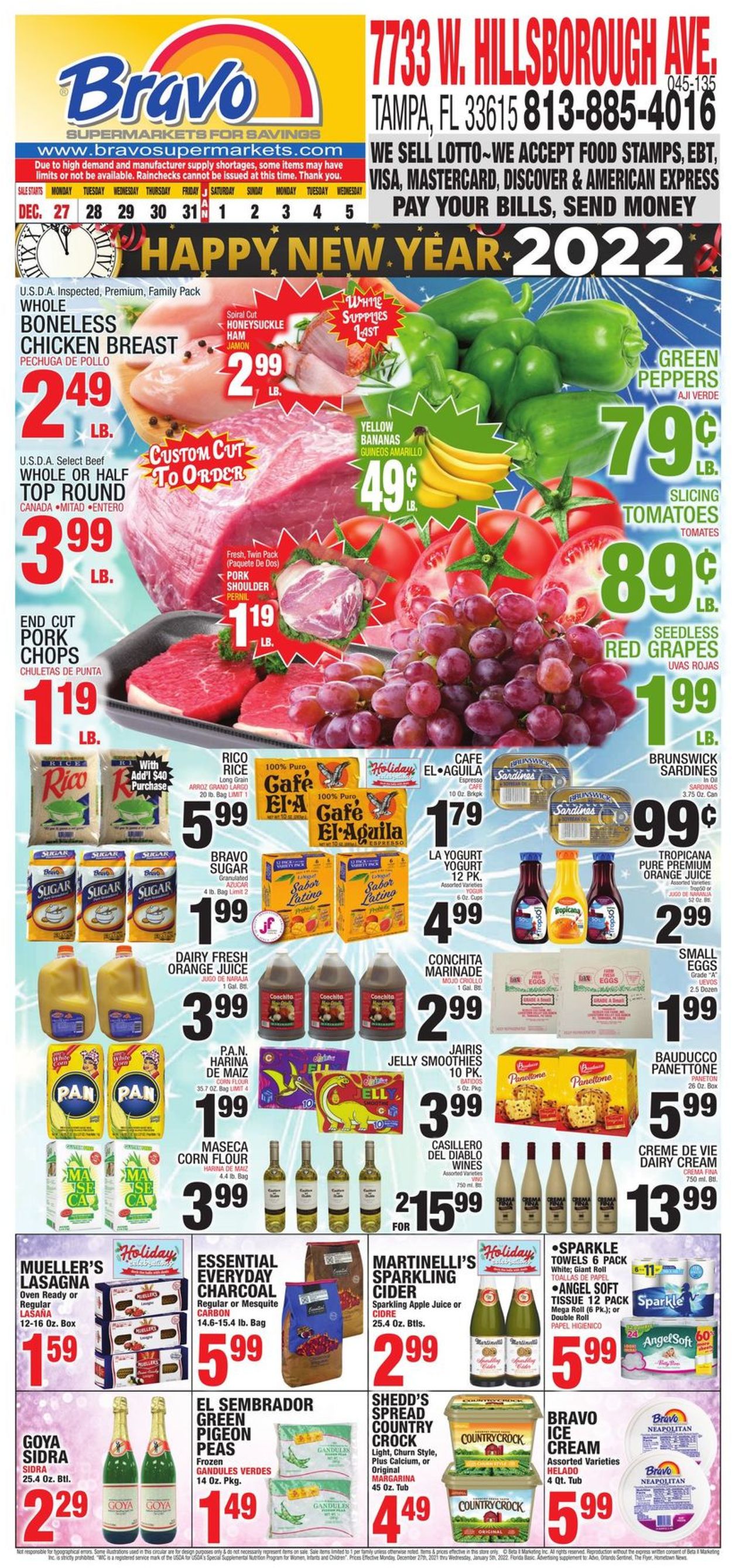 Bravo Supermarkets Weekly Ad Circular - valid 12/27-01/05/2022