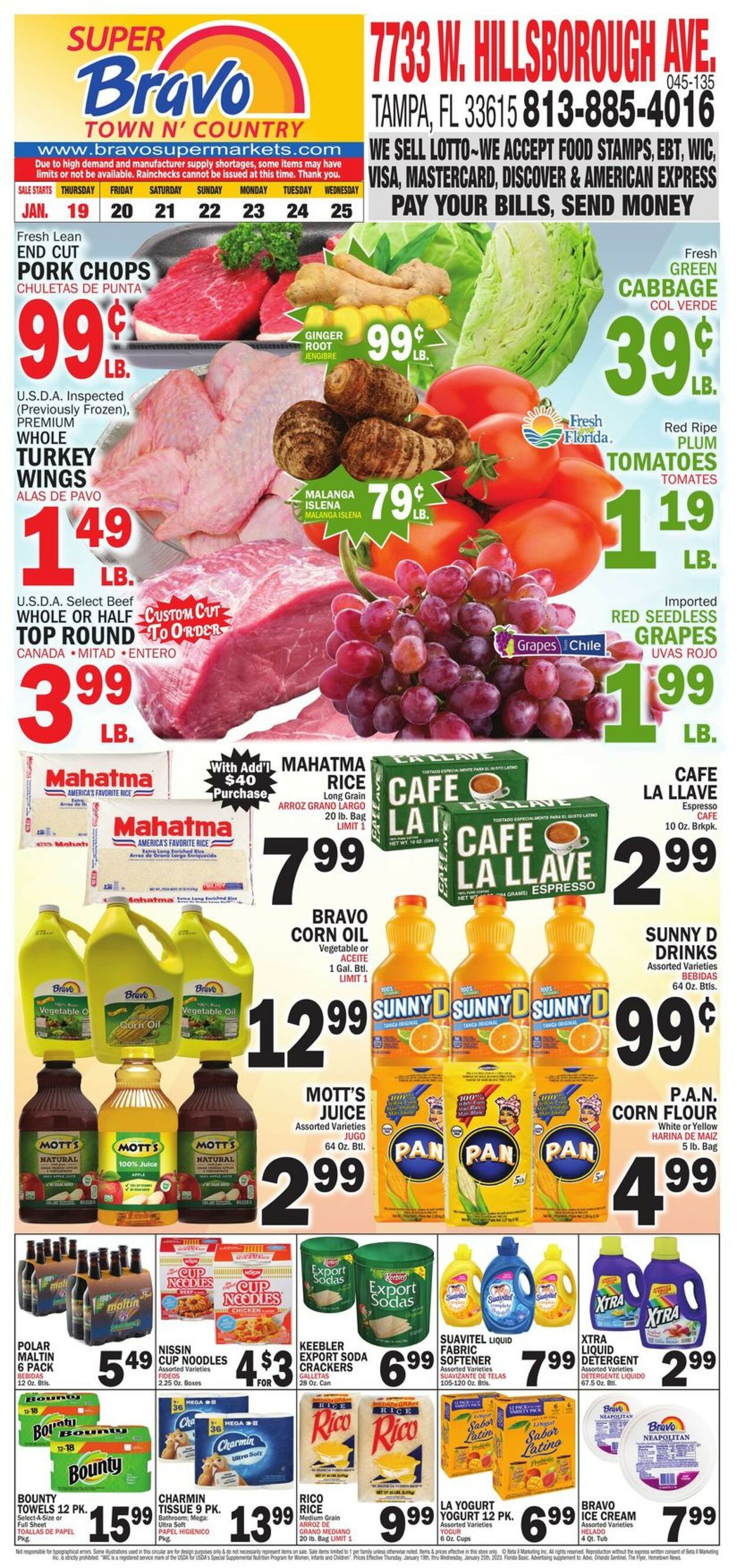 Bravo Supermarkets Weekly Ad Circular - valid 01/19-01/25/2023