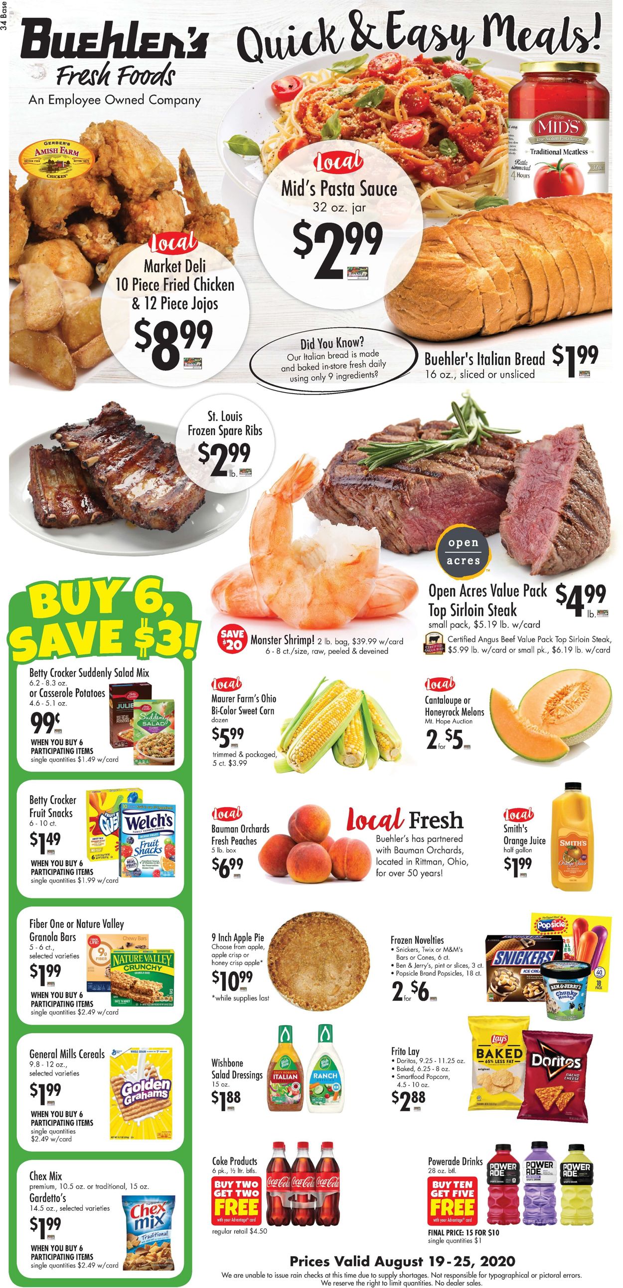 Buehler's Fresh Foods Weekly Ad Circular - valid 08/19-08/25/2020