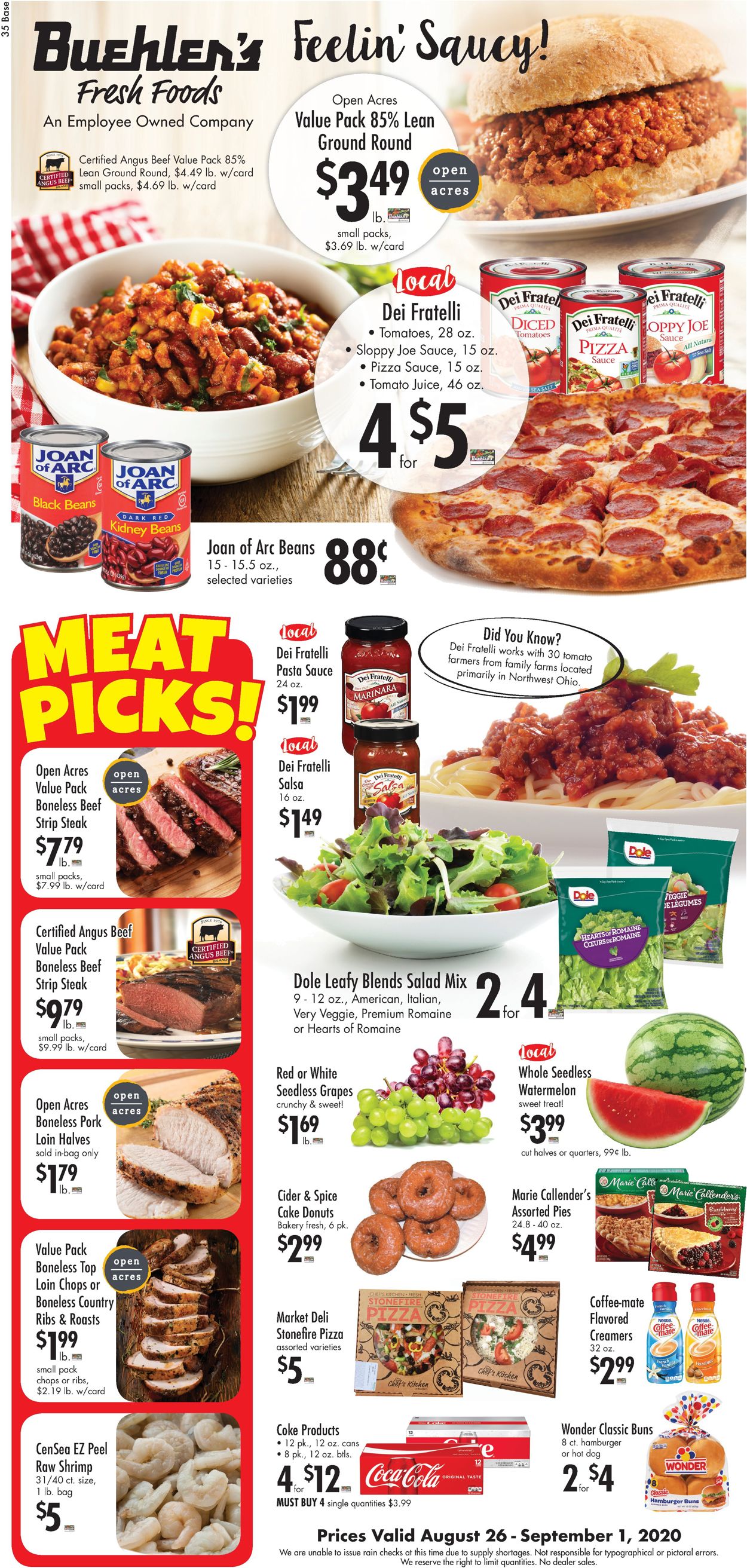 Buehler's Fresh Foods Weekly Ad Circular - valid 08/26-09/01/2020
