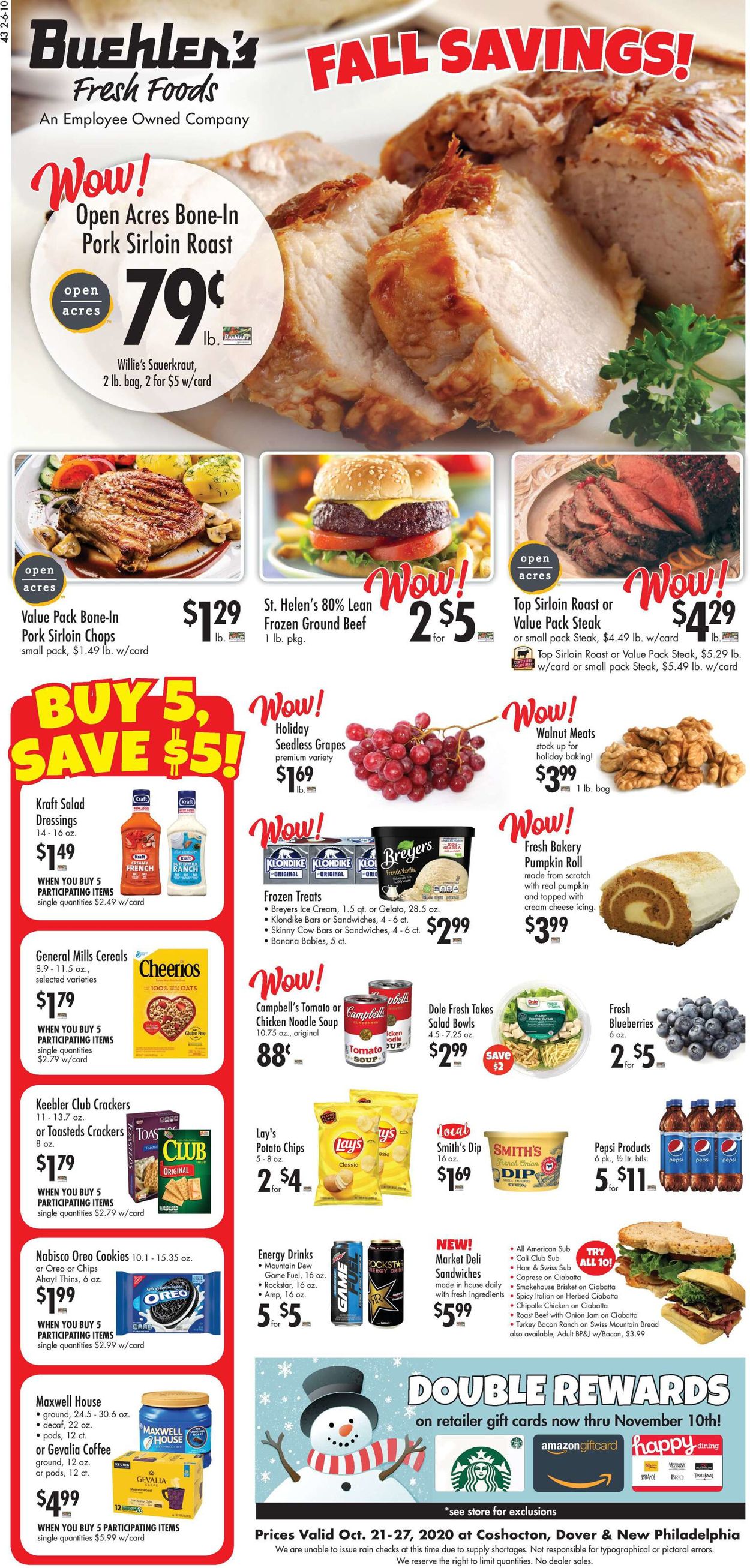 Buehler's Fresh Foods Weekly Ad Circular - valid 10/21-10/27/2020