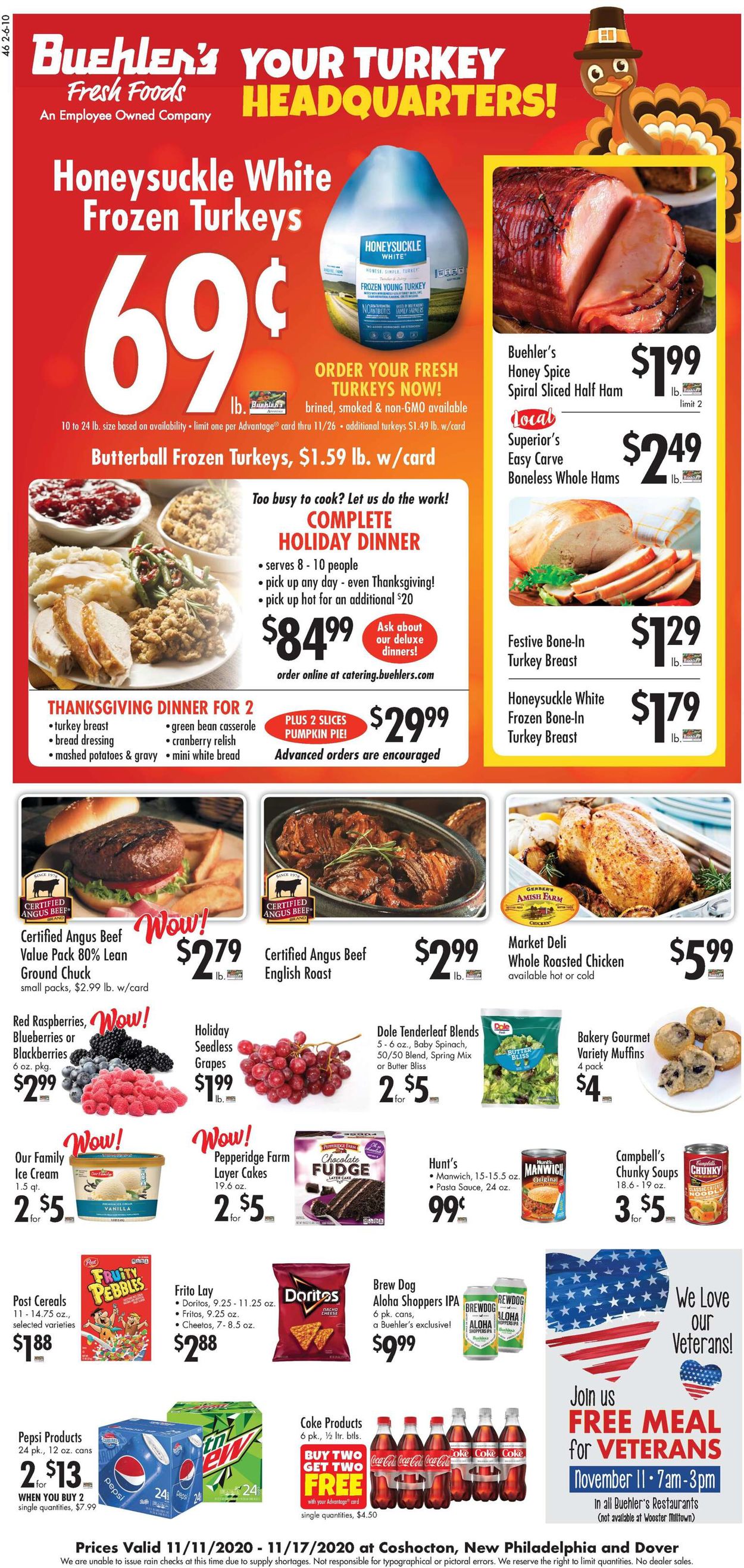 Buehler's Fresh Foods Weekly Ad Circular - valid 11/11-11/17/2020