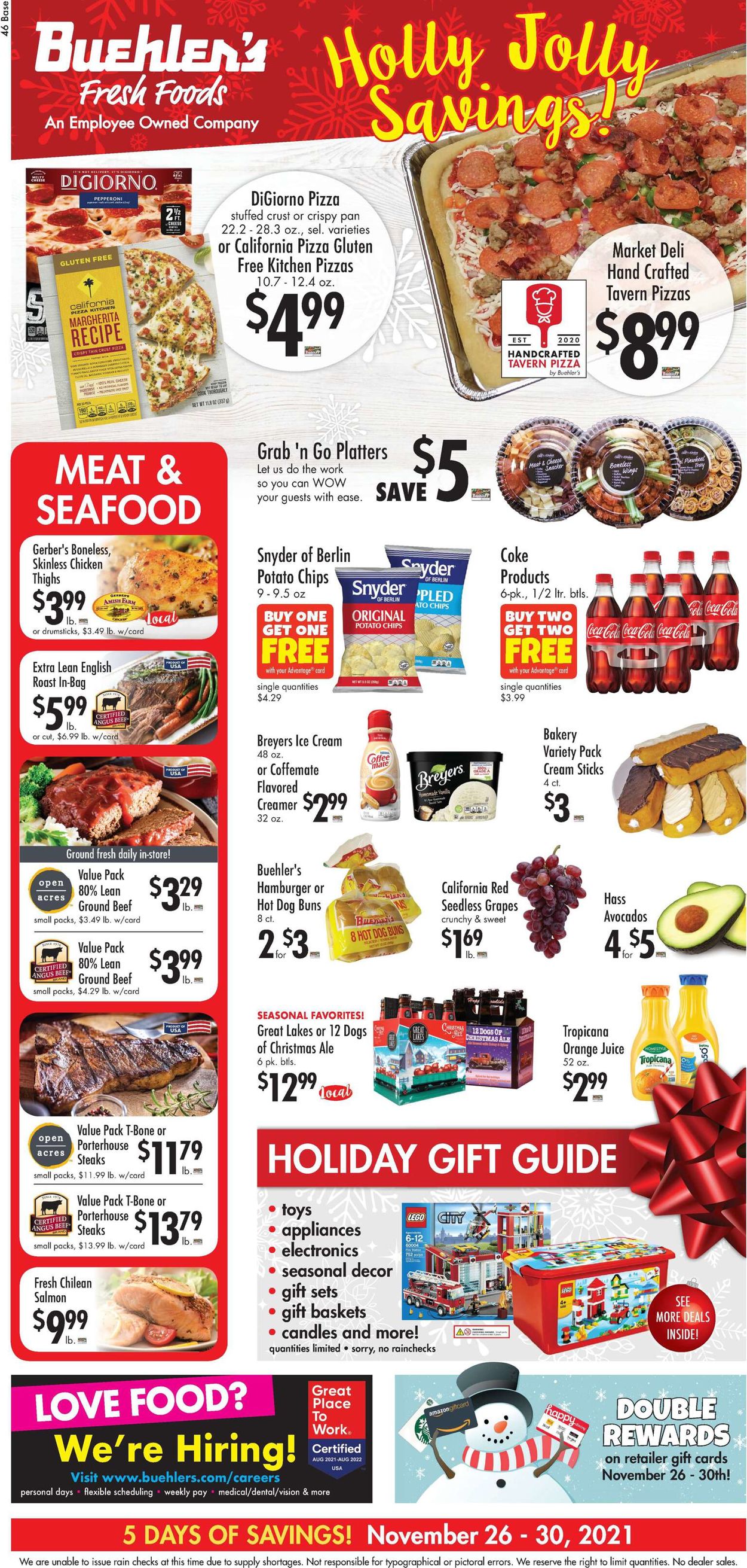 Buehler's Fresh Foods Weekly Ad Circular - valid 11/26-11/30/2021