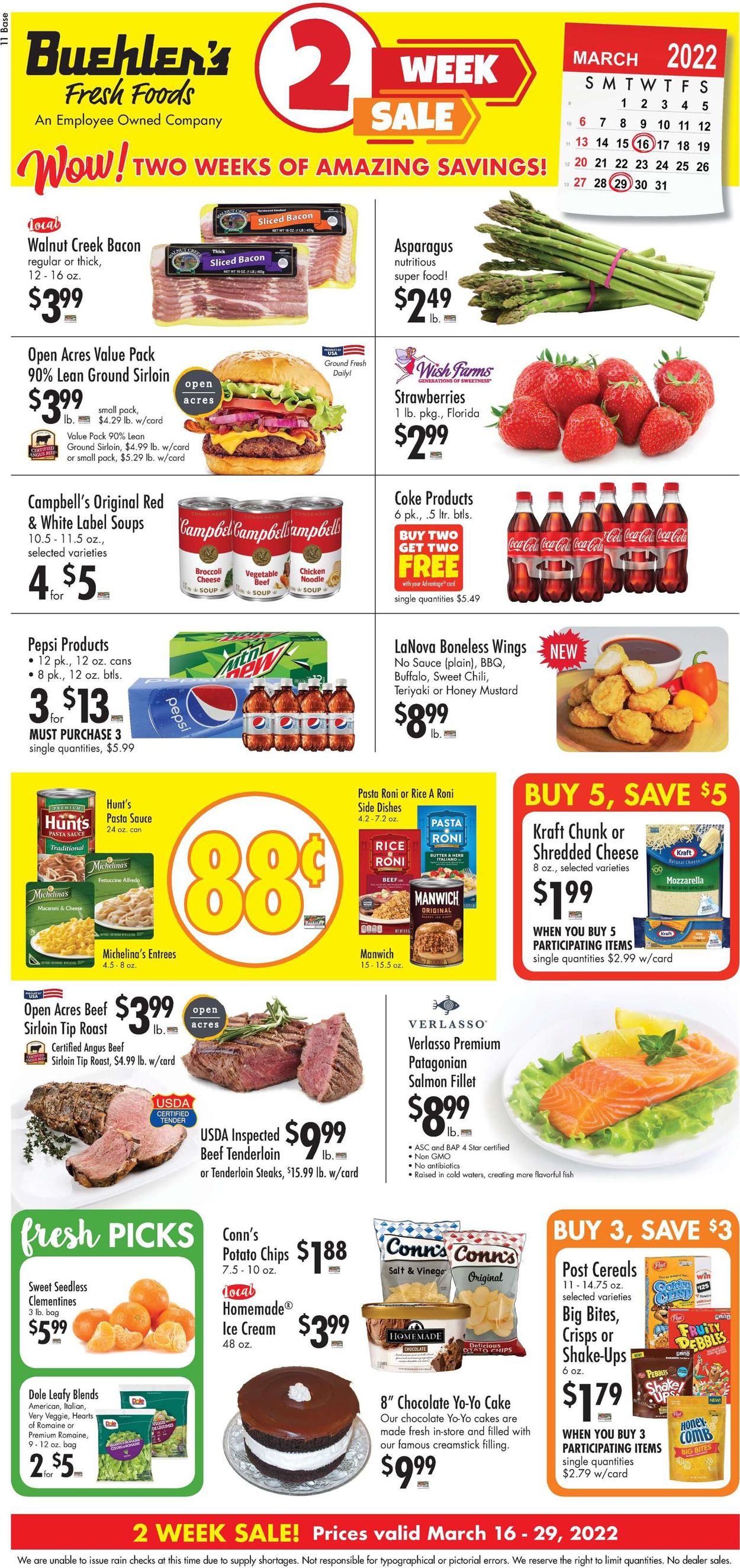 Buehler's Fresh Foods Weekly Ad Circular - valid 03/16-03/29/2022