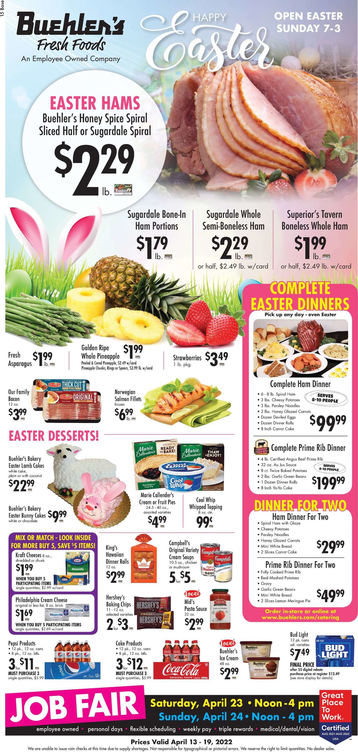 Buehler's Fresh Foods EASTER AD 2022 Weekly Ad Circular - valid 04/13-04/19/2022