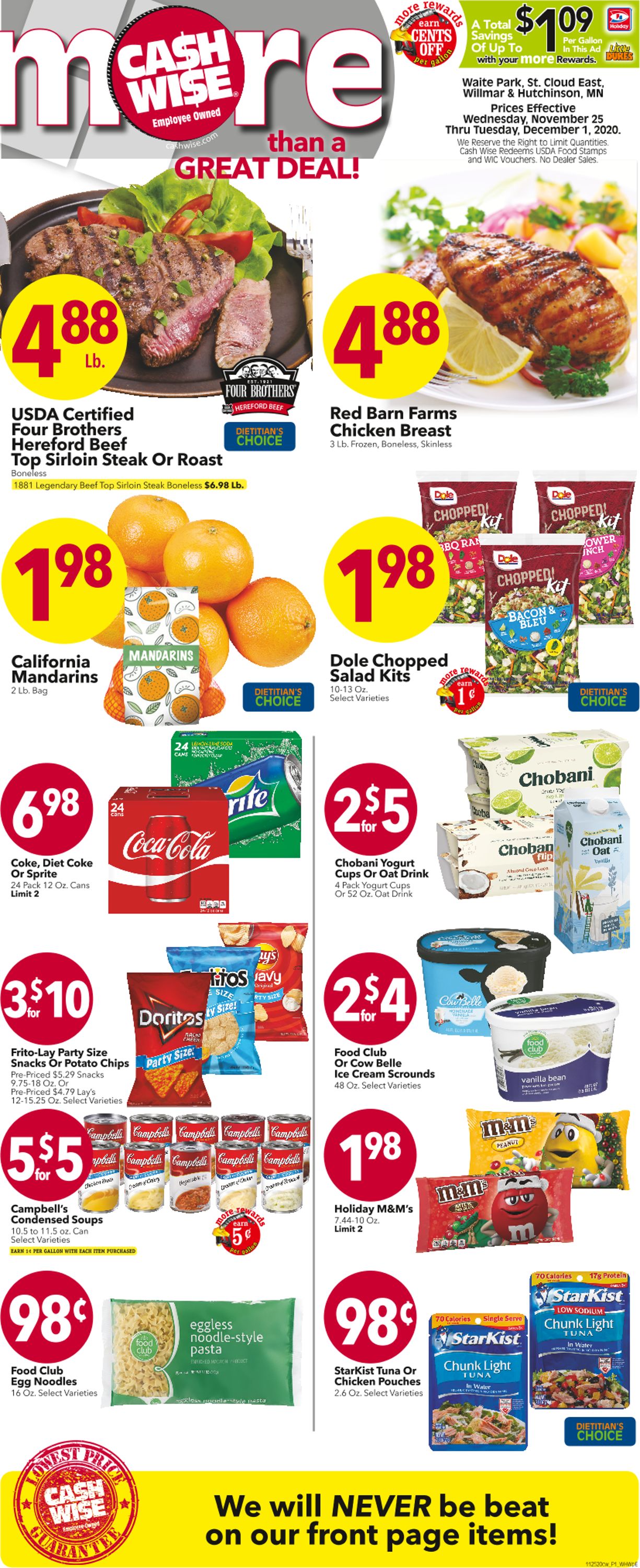 Cash Wise Thanksgiving 2020 Weekly Ad Circular - valid 11/25-12/01/2020