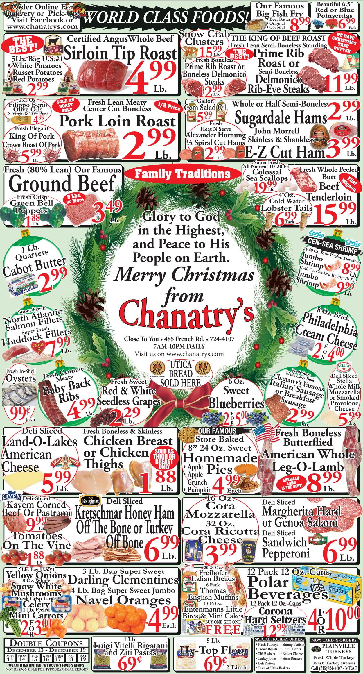 Chanatry's Hometown Market Christmas 2020 Weekly Ad Circular - valid 12/13-12/19/2020