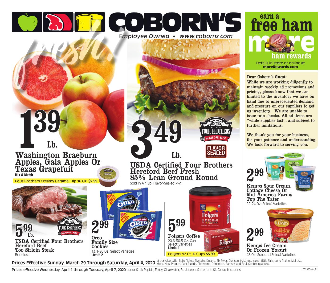 Coborn's Weekly Ad Circular - valid 04/01-04/07/2020