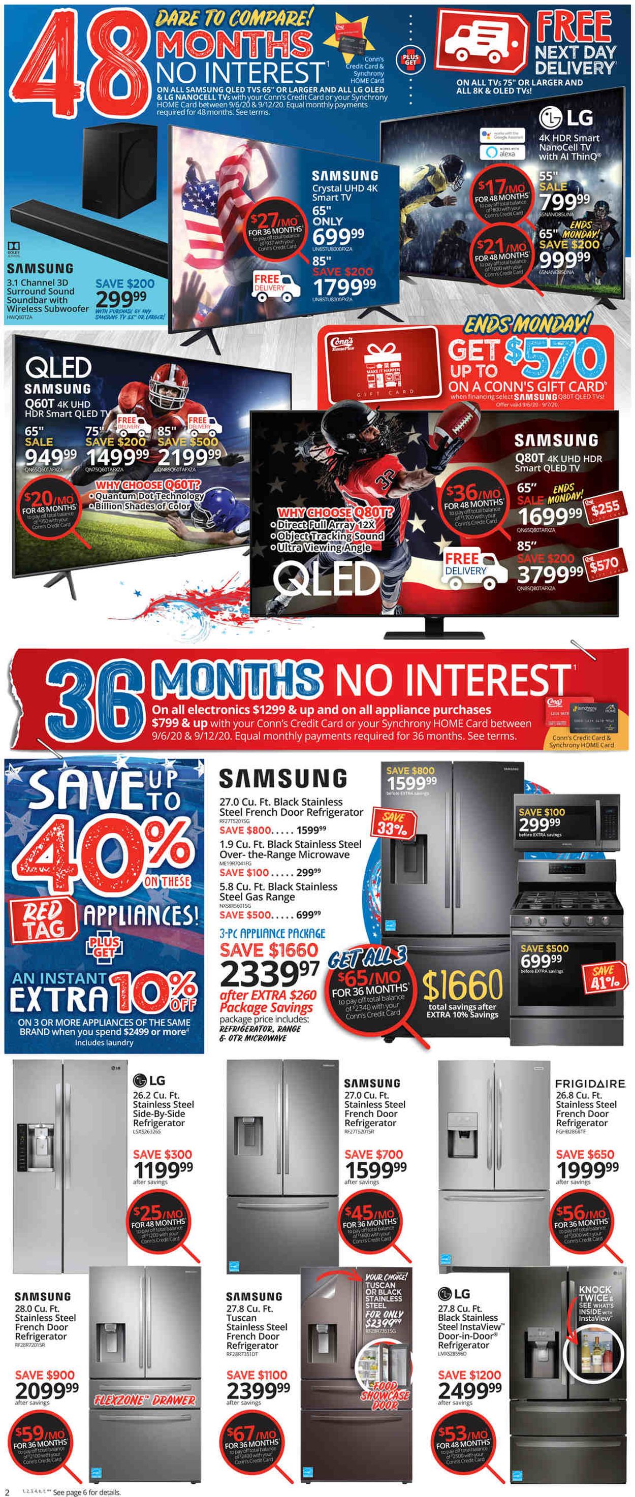 Conn's Home Plus Weekly Ad Circular - valid 09/06-09/12/2020 (Page 2)