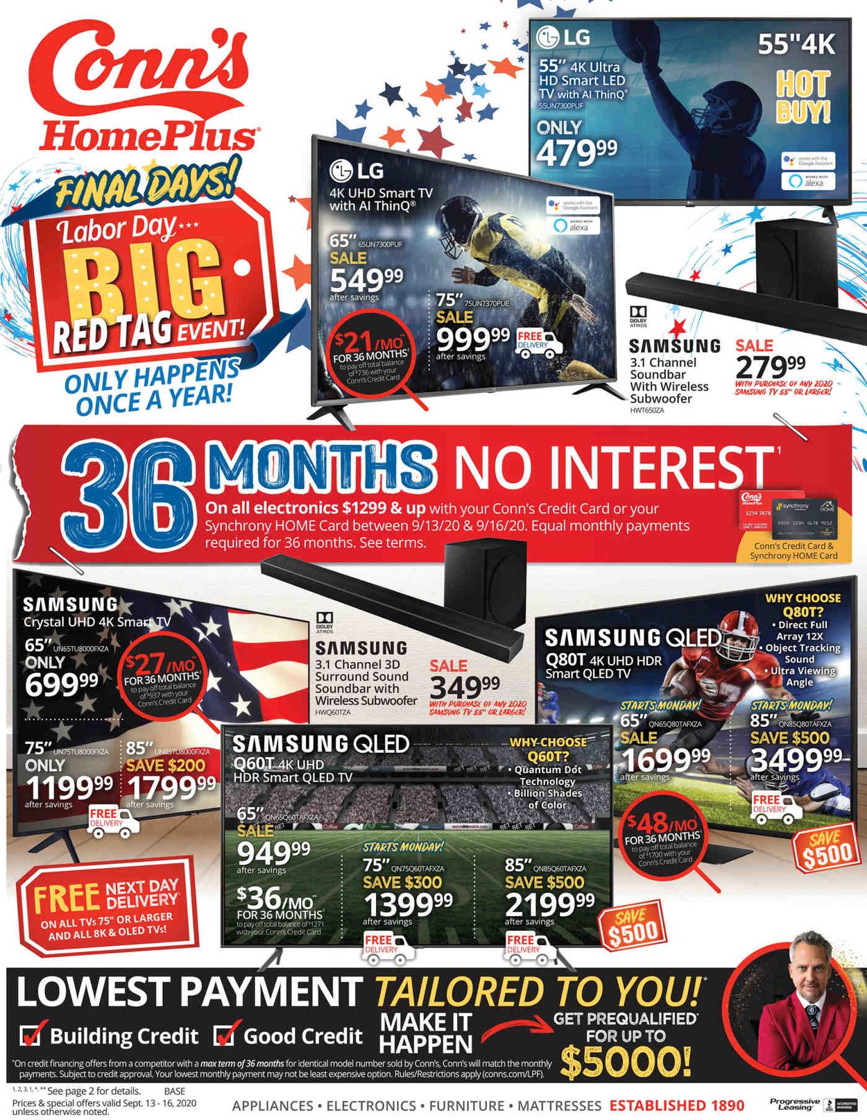 Conn's Home Plus Weekly Ad Circular - valid 09/13-09/16/2020