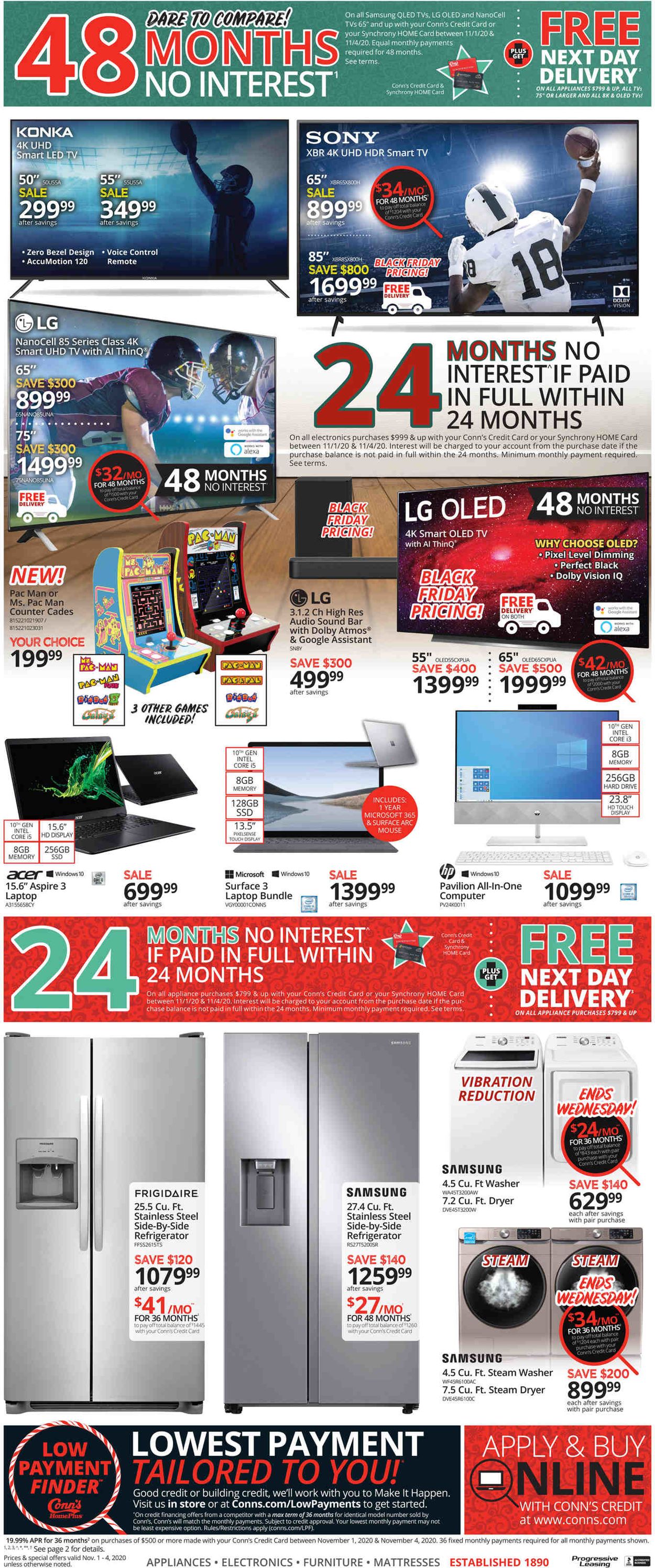 Conn's Home Plus Black Friday 2020 Weekly Ad Circular - valid 11/01-11/04/2020 (Page 4)