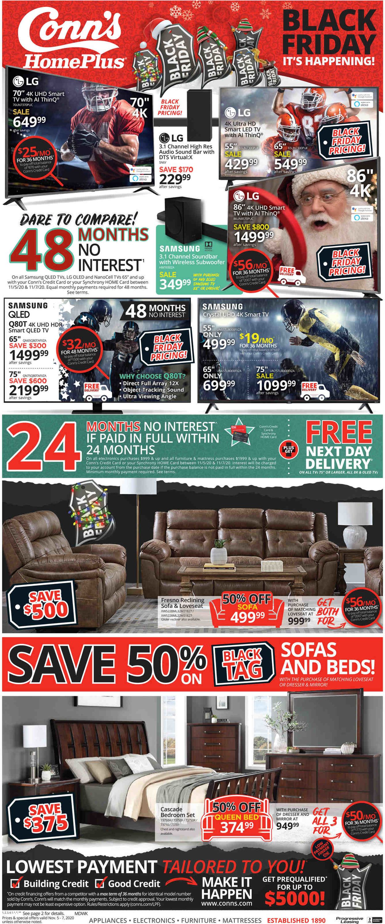 Conn's Home Plus Black Friday 2020 Weekly Ad Circular - valid 11/05-11/07/2020