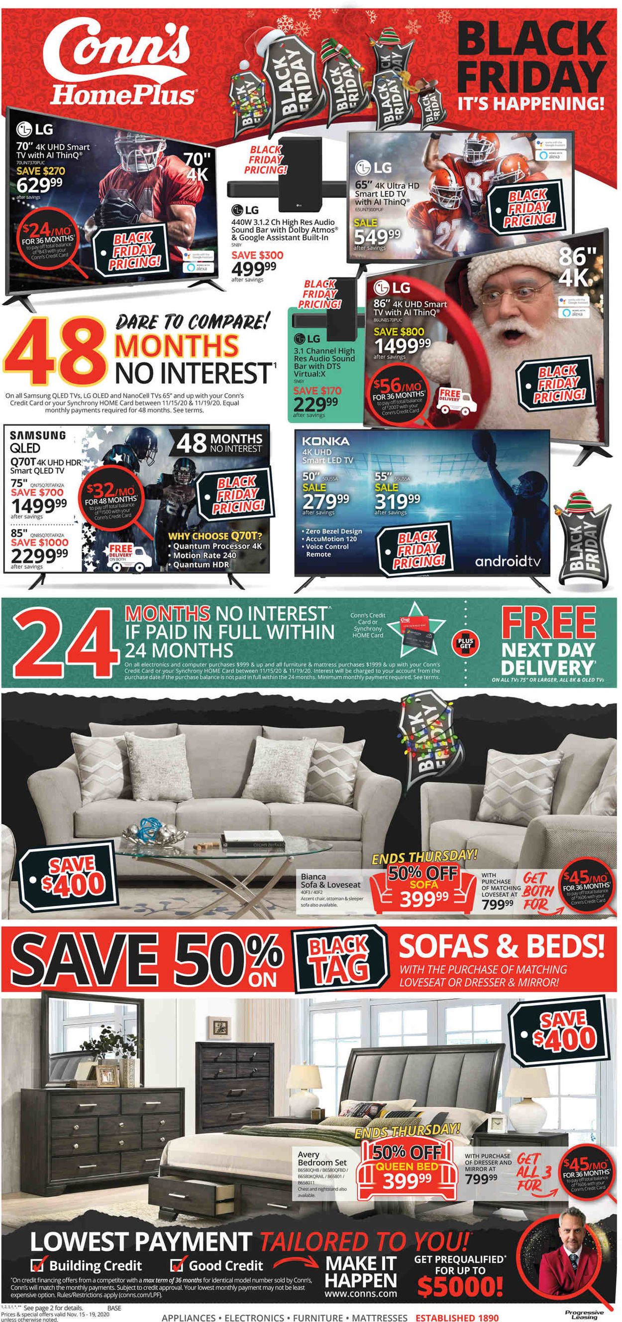 Conn's Home Plus Black Friday 2020 Weekly Ad Circular - valid 11/15-11/19/2020