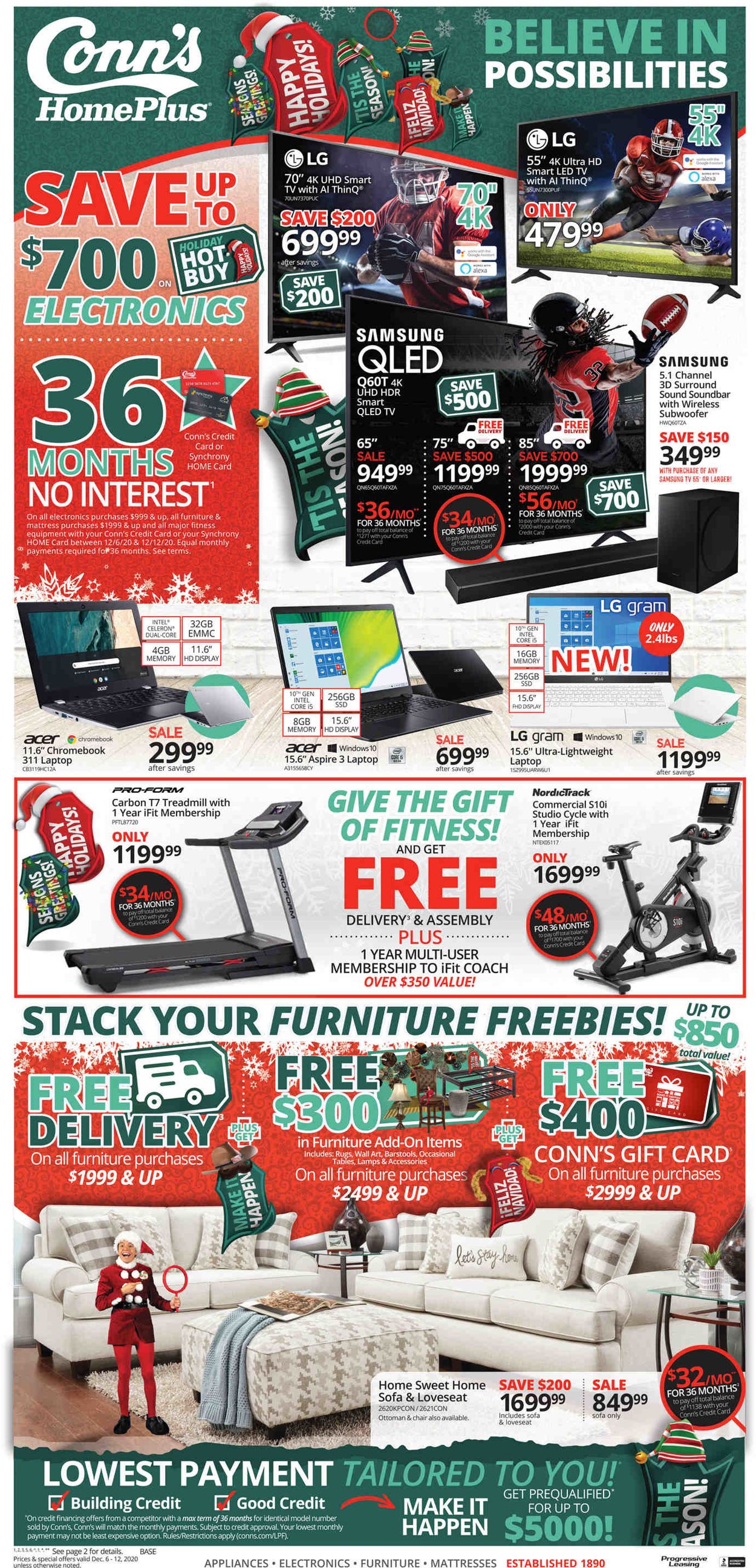 Conn's Home Plus Weekly Ad Circular - valid 12/06-12/12/2020