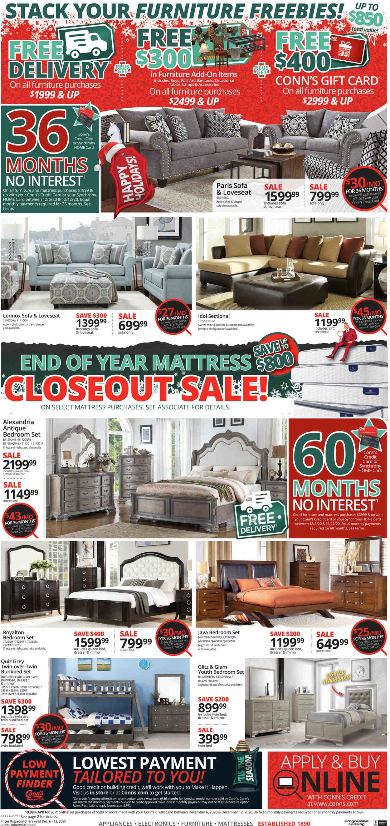 Conn's Home Plus Weekly Ad Circular - valid 12/06-12/12/2020 (Page 4)