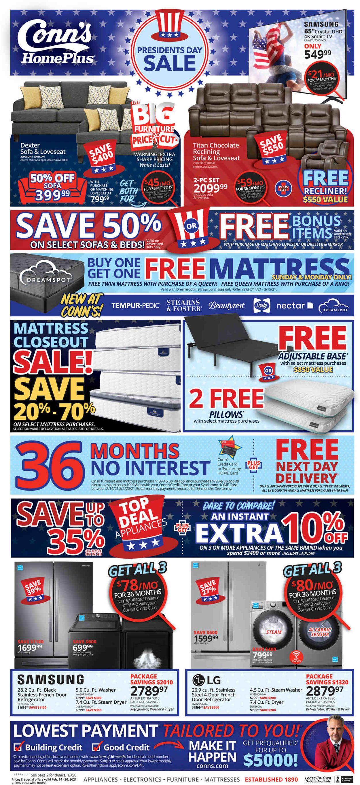 Conn's Home Plus Weekly Ad Circular - valid 02/14-02/20/2021