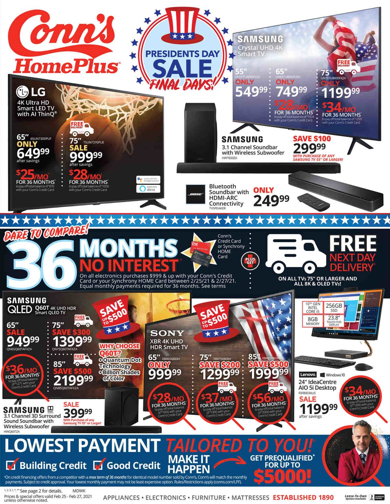 Conn's Home Plus Weekly Ad Circular - valid 02/25-02/27/2021