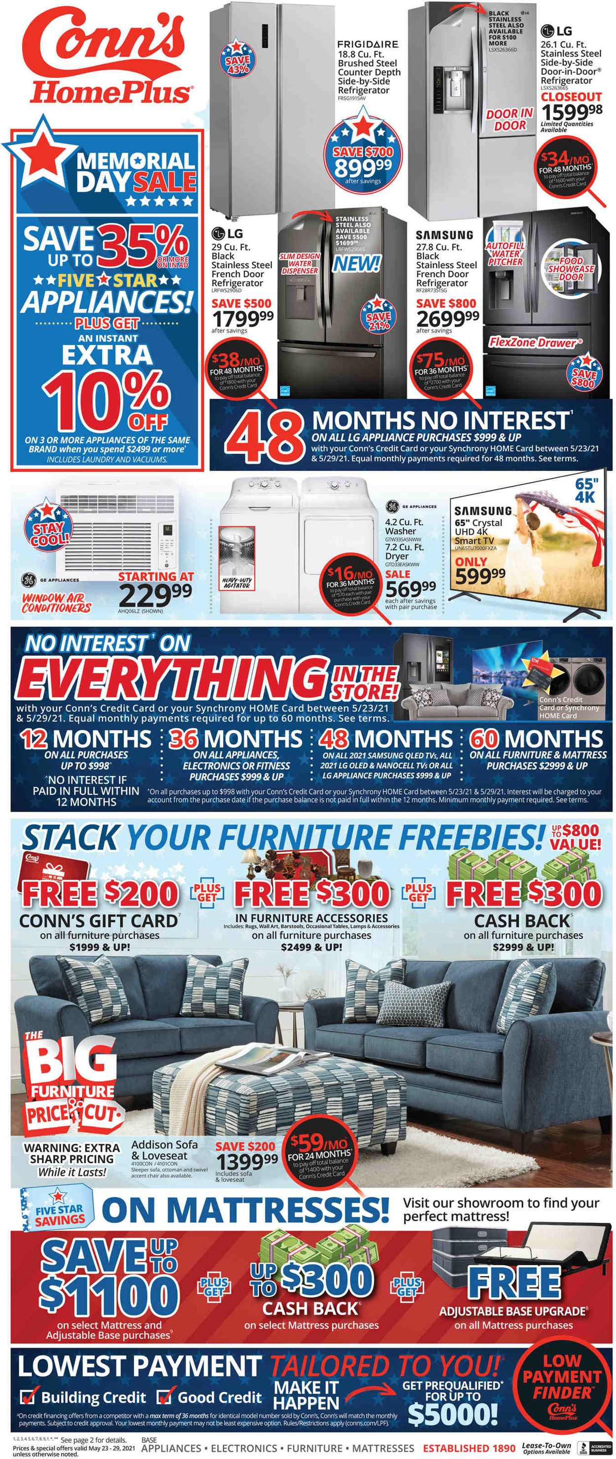 Conn's Home Plus Weekly Ad Circular - valid 05/23-05/29/2021