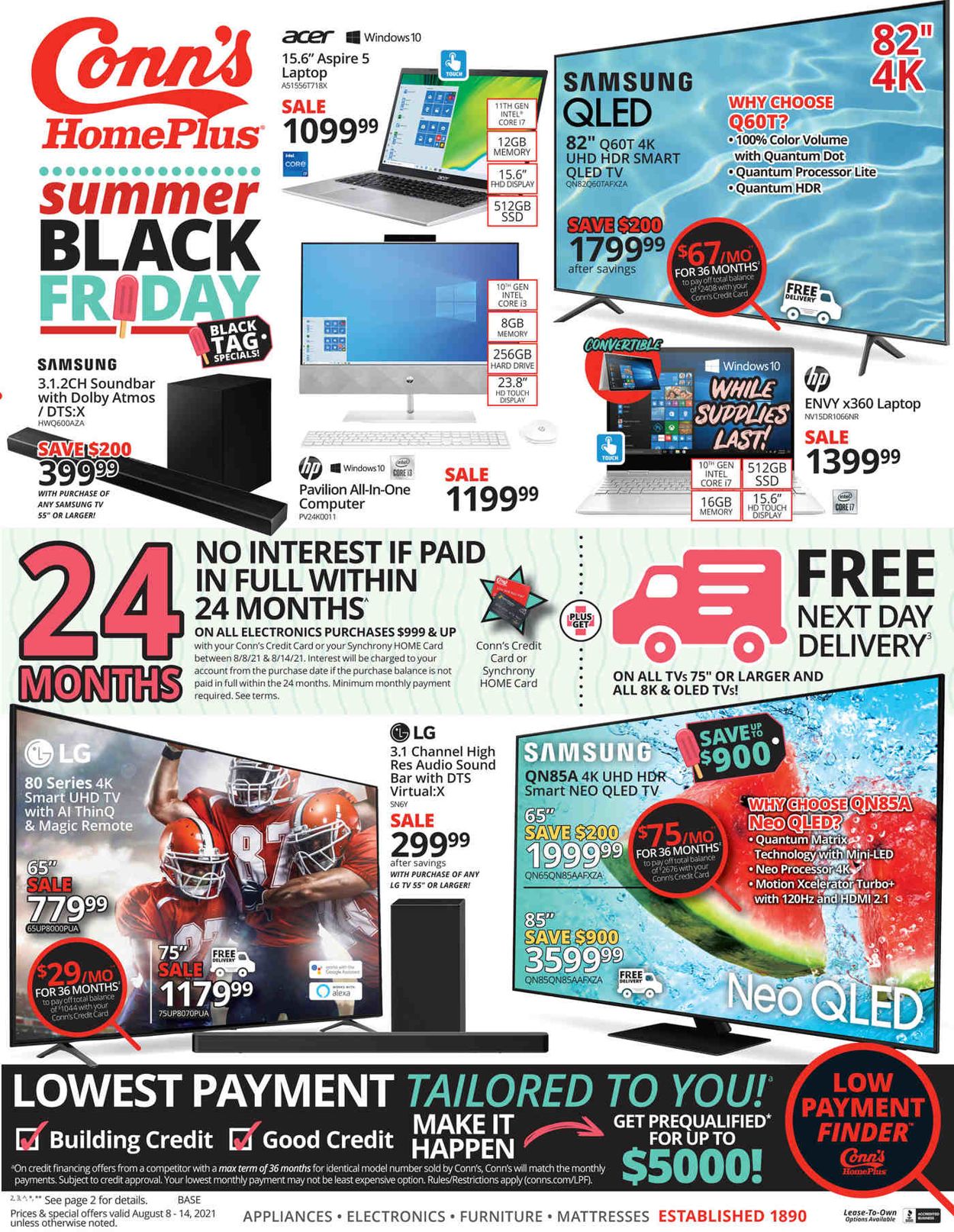 Conn's Home Plus Weekly Ad Circular - valid 08/08-08/14/2021