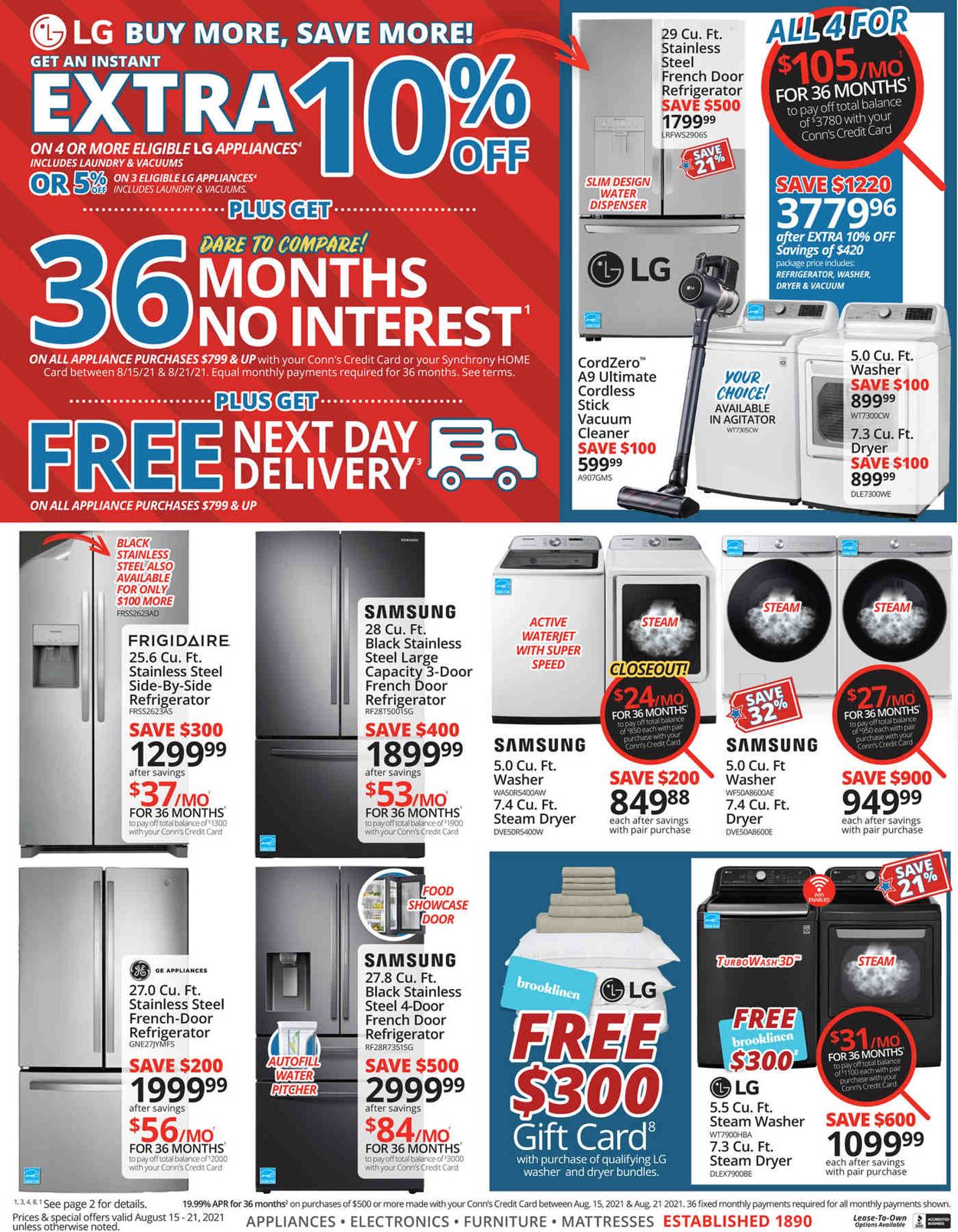 Conn's Home Plus Weekly Ad Circular - valid 08/15-08/21/2021 (Page 4)