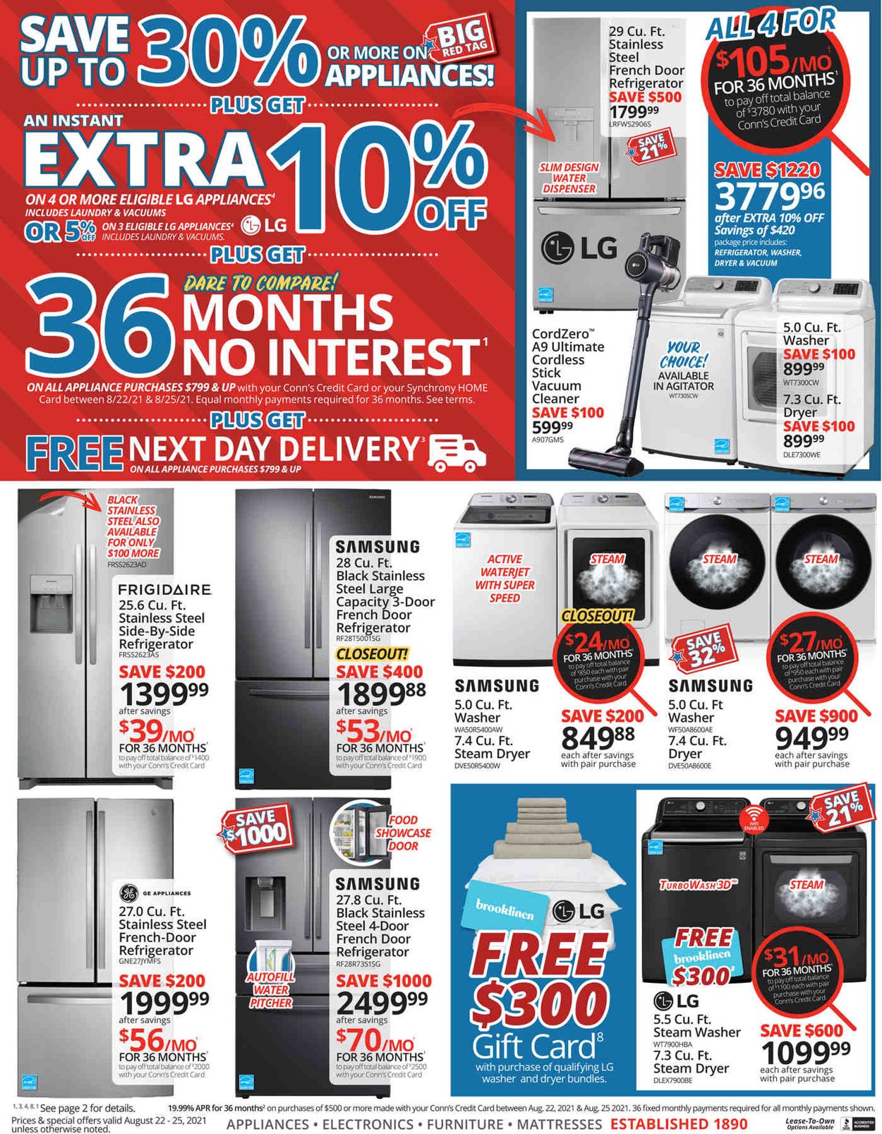 Conn's Home Plus Weekly Ad Circular - valid 08/22-08/25/2021 (Page 4)