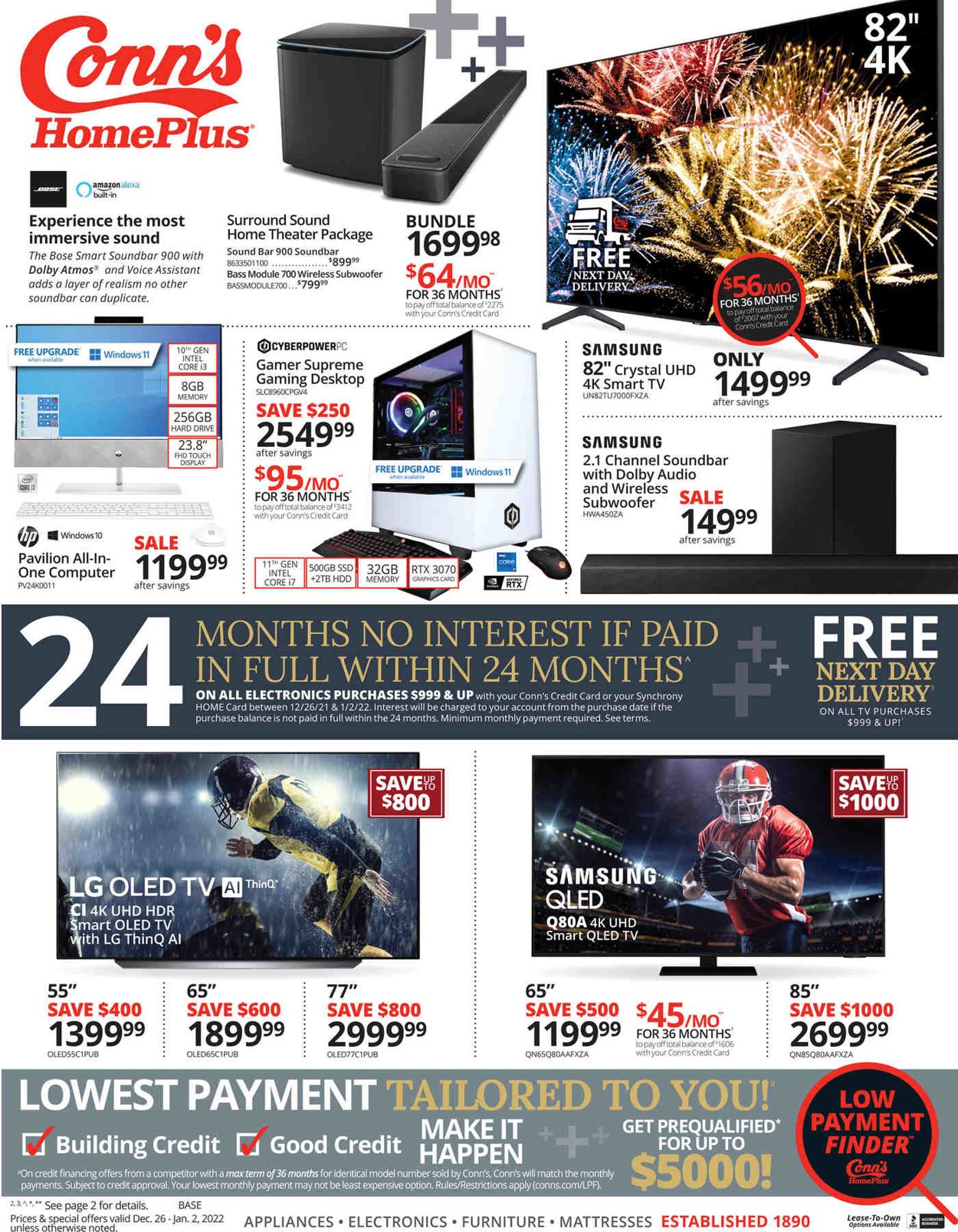 Conn's Home Plus Weekly Ad Circular - valid 12/26-01/02/2022
