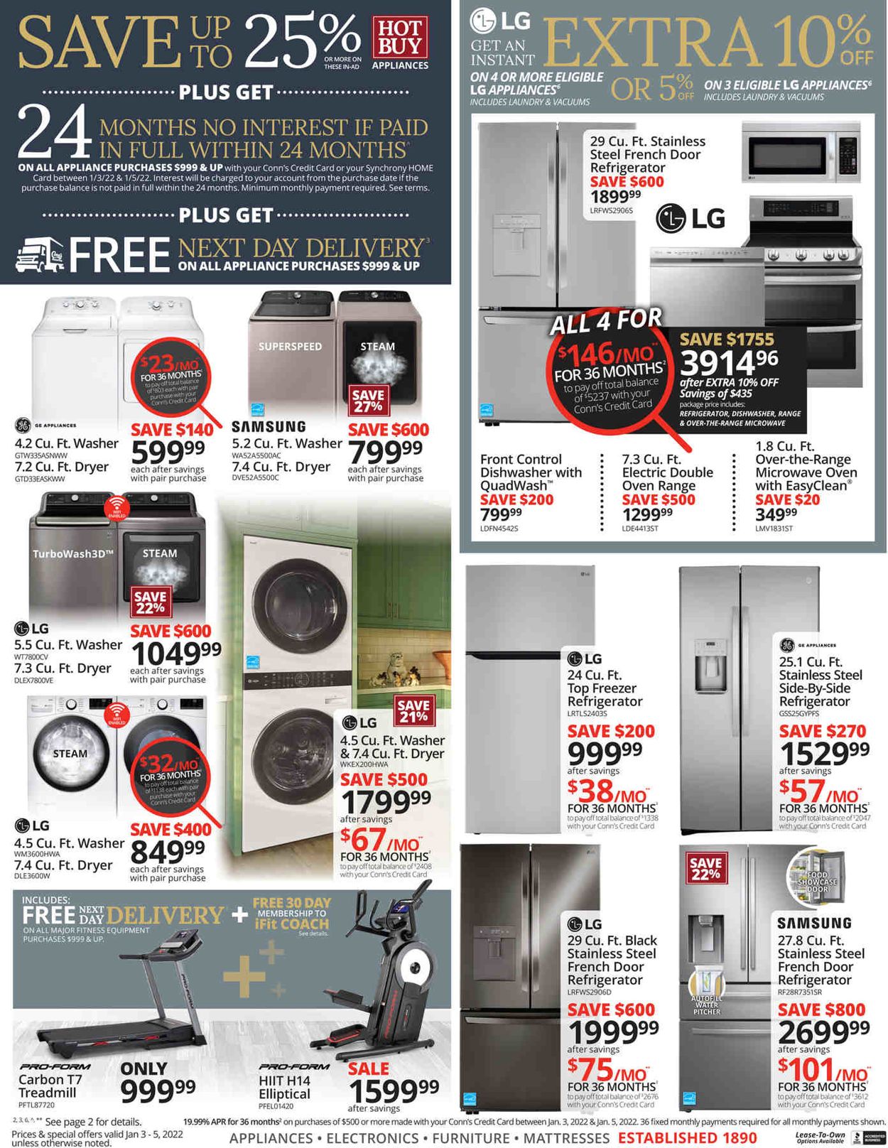 Conn's Home Plus Weekly Ad Circular - valid 01/03-01/05/2022 (Page 4)