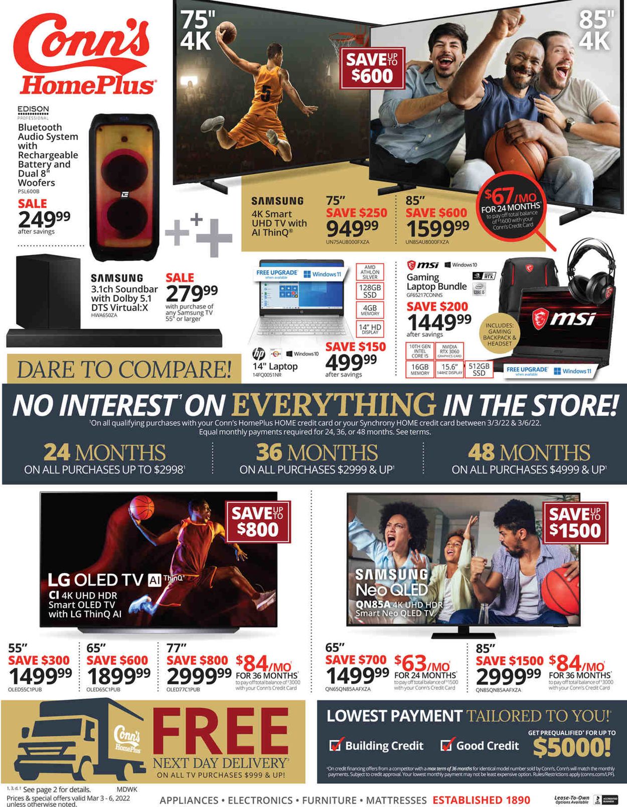 Conn's Home Plus Weekly Ad Circular - valid 03/03-03/06/2022