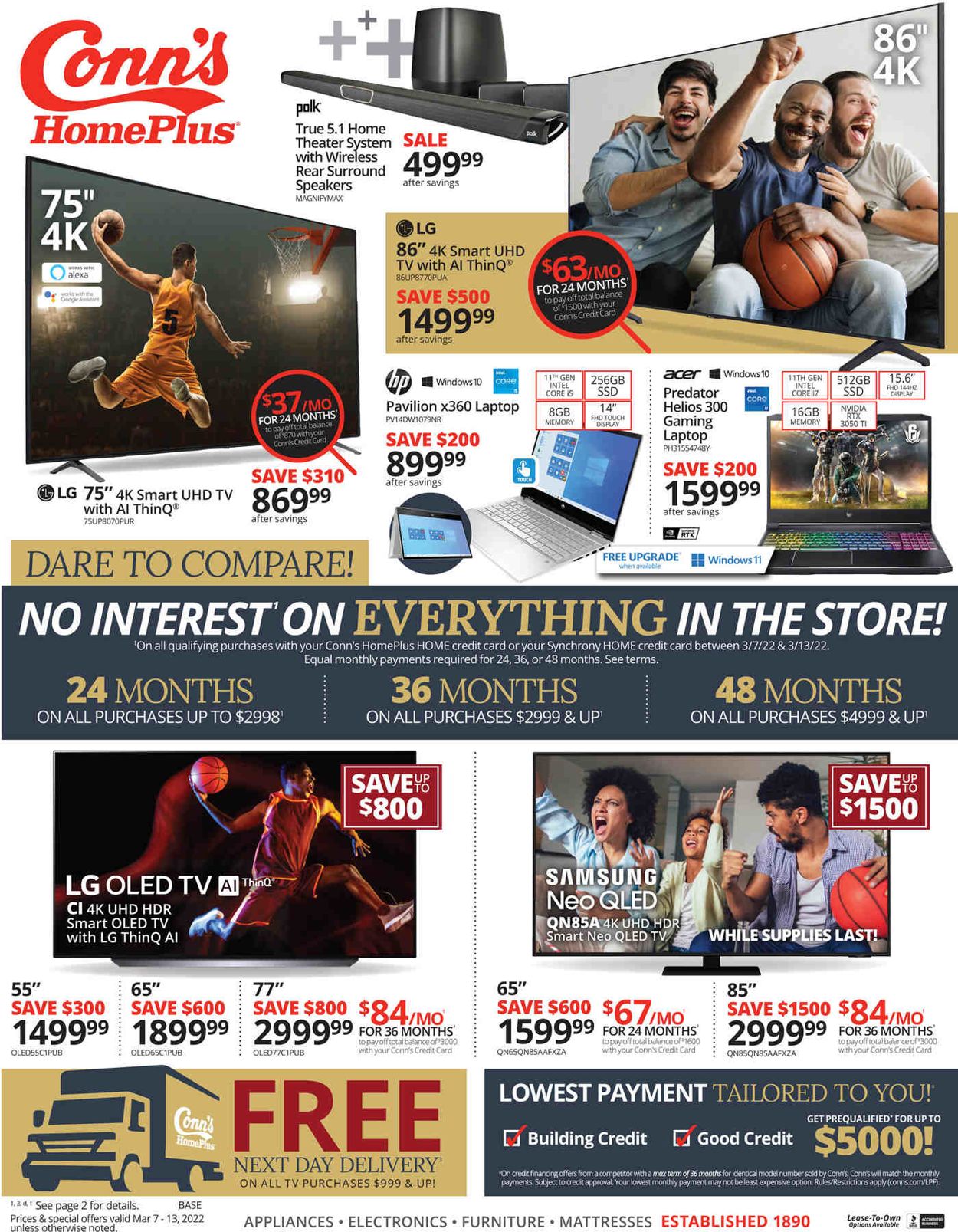 Conn's Home Plus Weekly Ad Circular - valid 03/07-03/13/2022