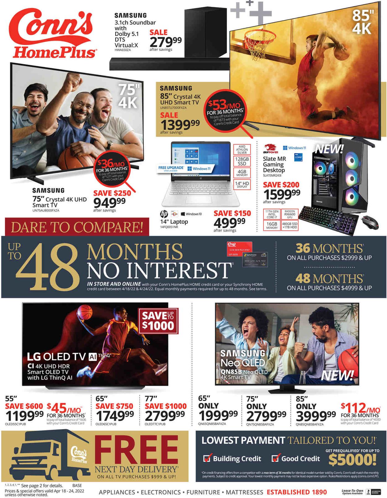 Conn's Home Plus Weekly Ad Circular - valid 04/18-04/24/2022