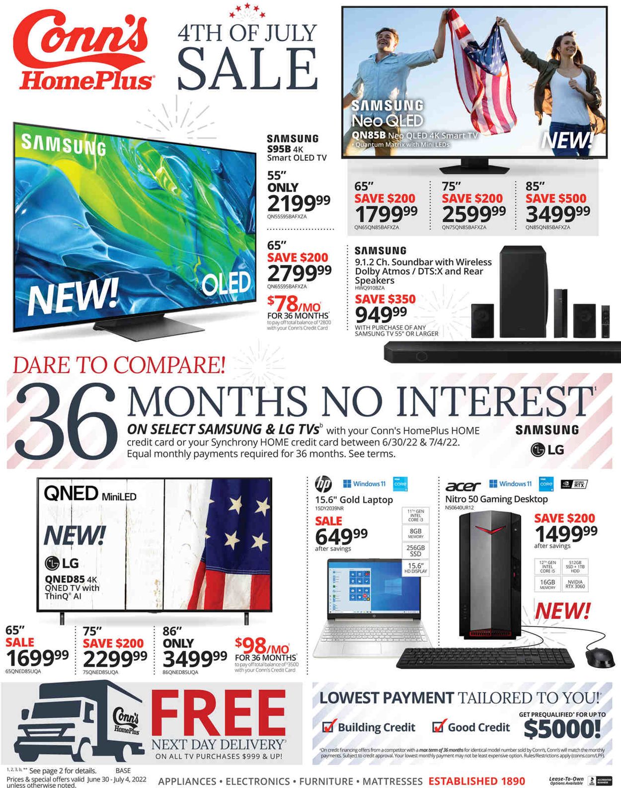 Conn's Home Plus - 4th of July Sale Weekly Ad Circular - valid 06/30-07/04/2022