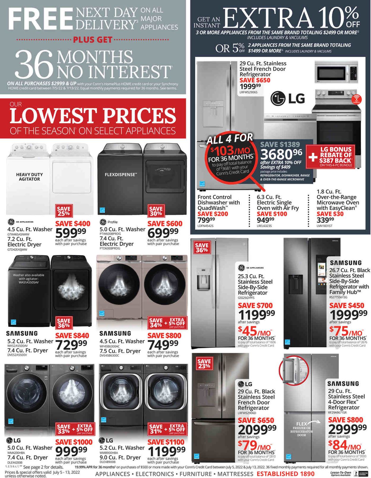 Conn's Home Plus Weekly Ad Circular - valid 07/05-07/13/2022 (Page 4)