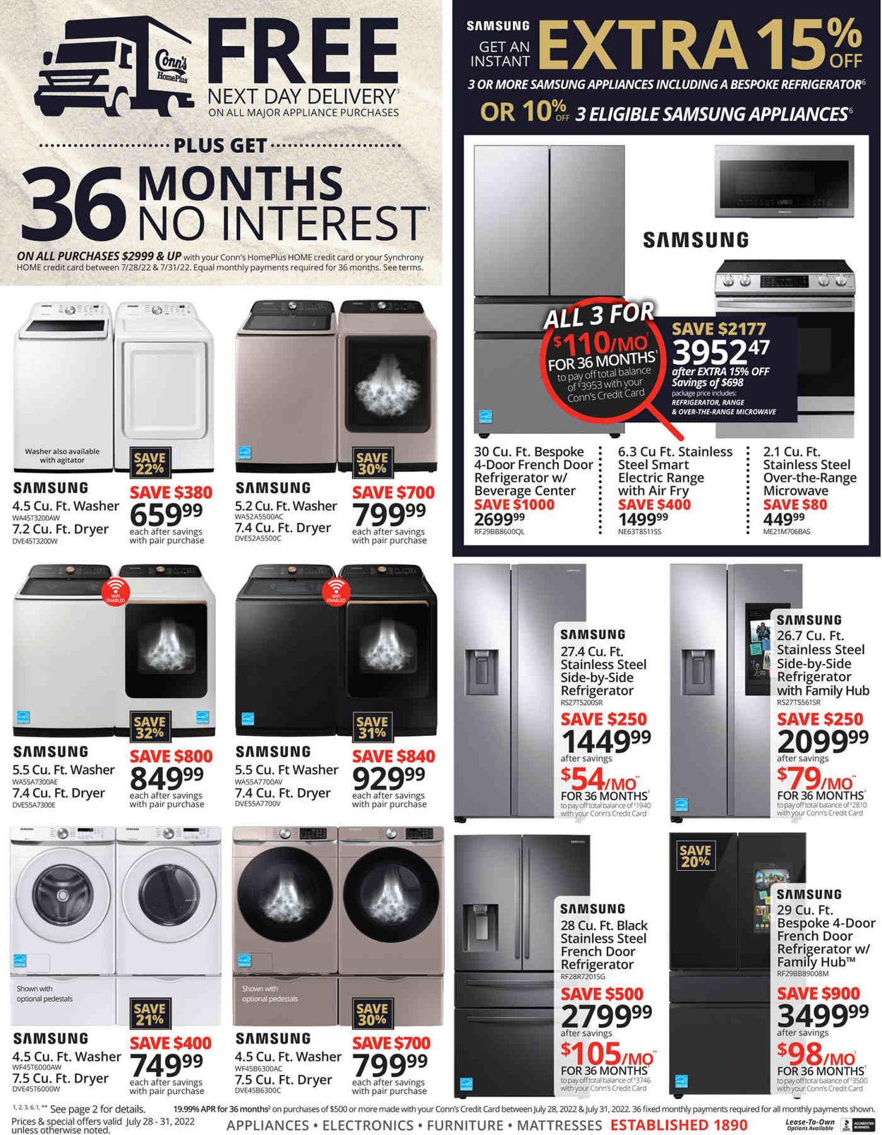 Conn's Home Plus Weekly Ad Circular - valid 07/28-07/31/2022 (Page 4)
