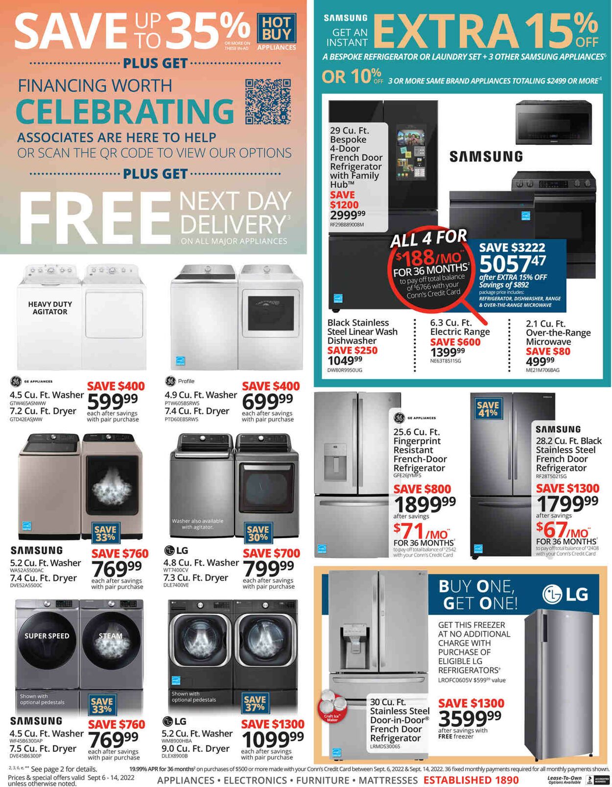 Conn's Home Plus Weekly Ad Circular - valid 09/06-09/14/2022 (Page 4)