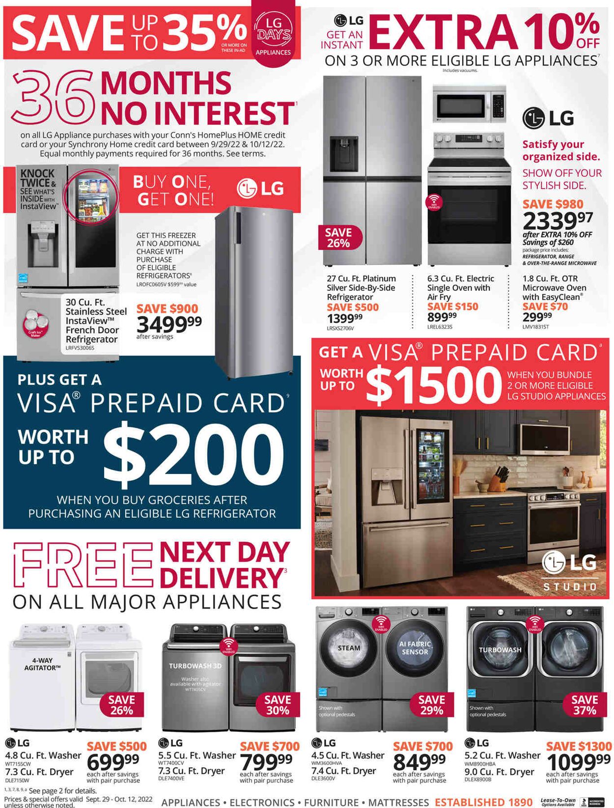 Conn's Home Plus Weekly Ad Circular - valid 09/29-10/12/2022 (Page 4)