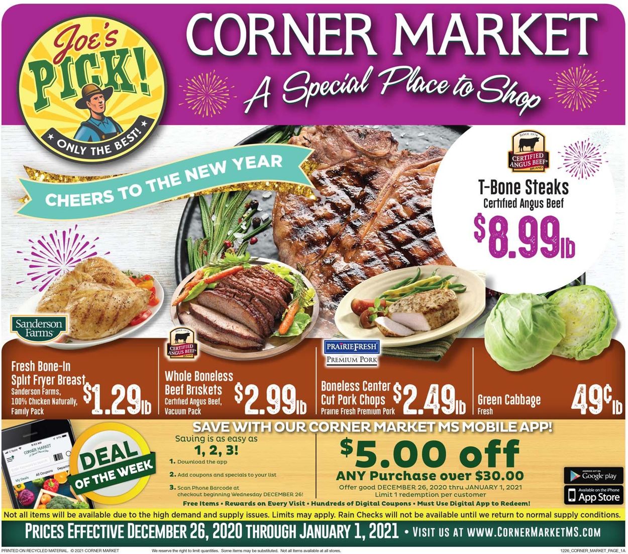 Corner Market Weekly Ad Circular - valid 12/26-01/01/2021