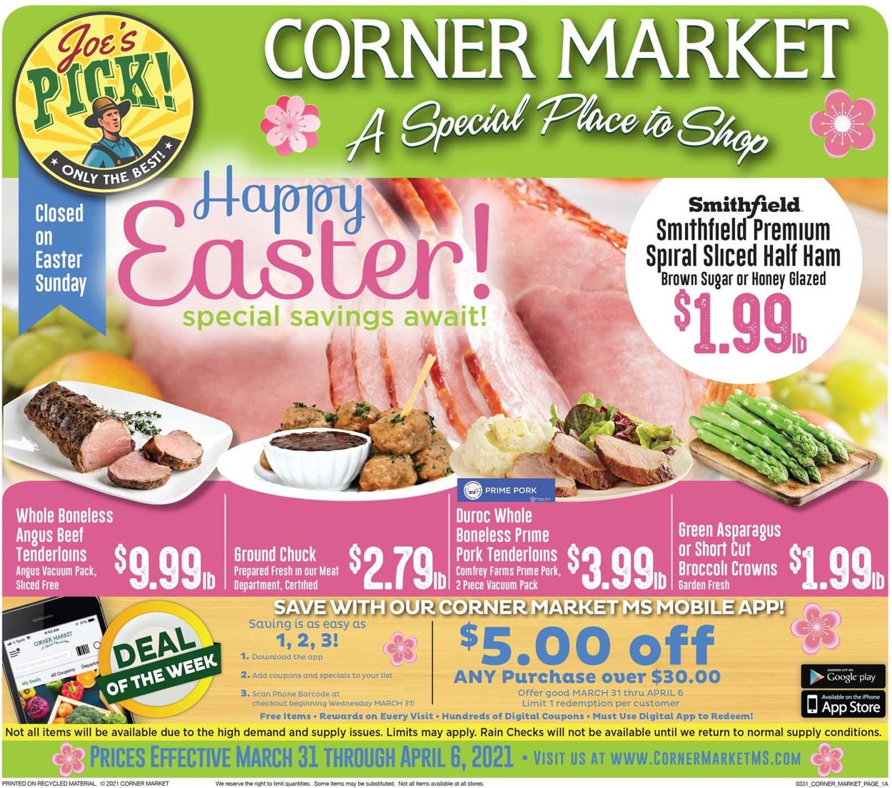 Corner Market Easter 2021 ad Weekly Ad Circular - valid 03/31-04/06/2021