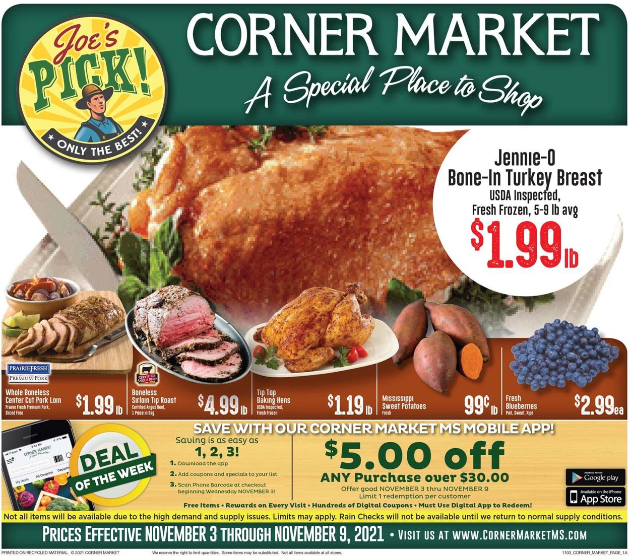 Corner Market Weekly Ad Circular - valid 11/03-11/09/2021