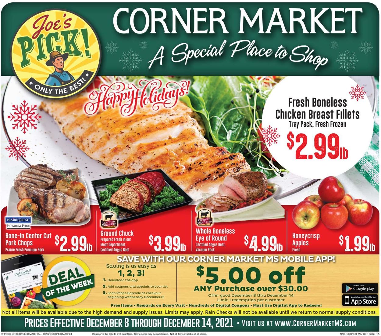 Corner Market - HOLIDAY 2021 Weekly Ad Circular - valid 12/08-12/14/2021